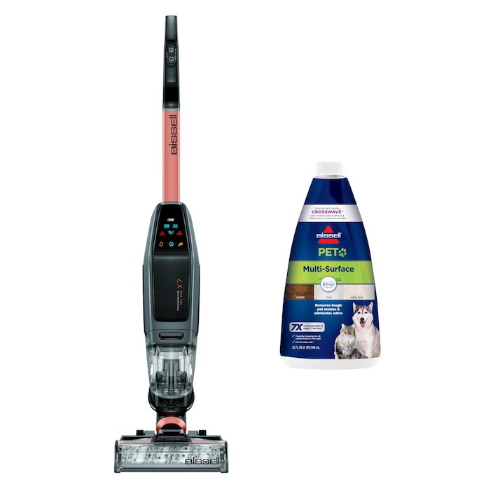 Shop BISSELL Crosswave X7 Pet Pro Cordless Wet/Dry Stick Vacuum with 32-fl  oz Multi Surface Pet with Febreze Steam Cleaner Chemical at