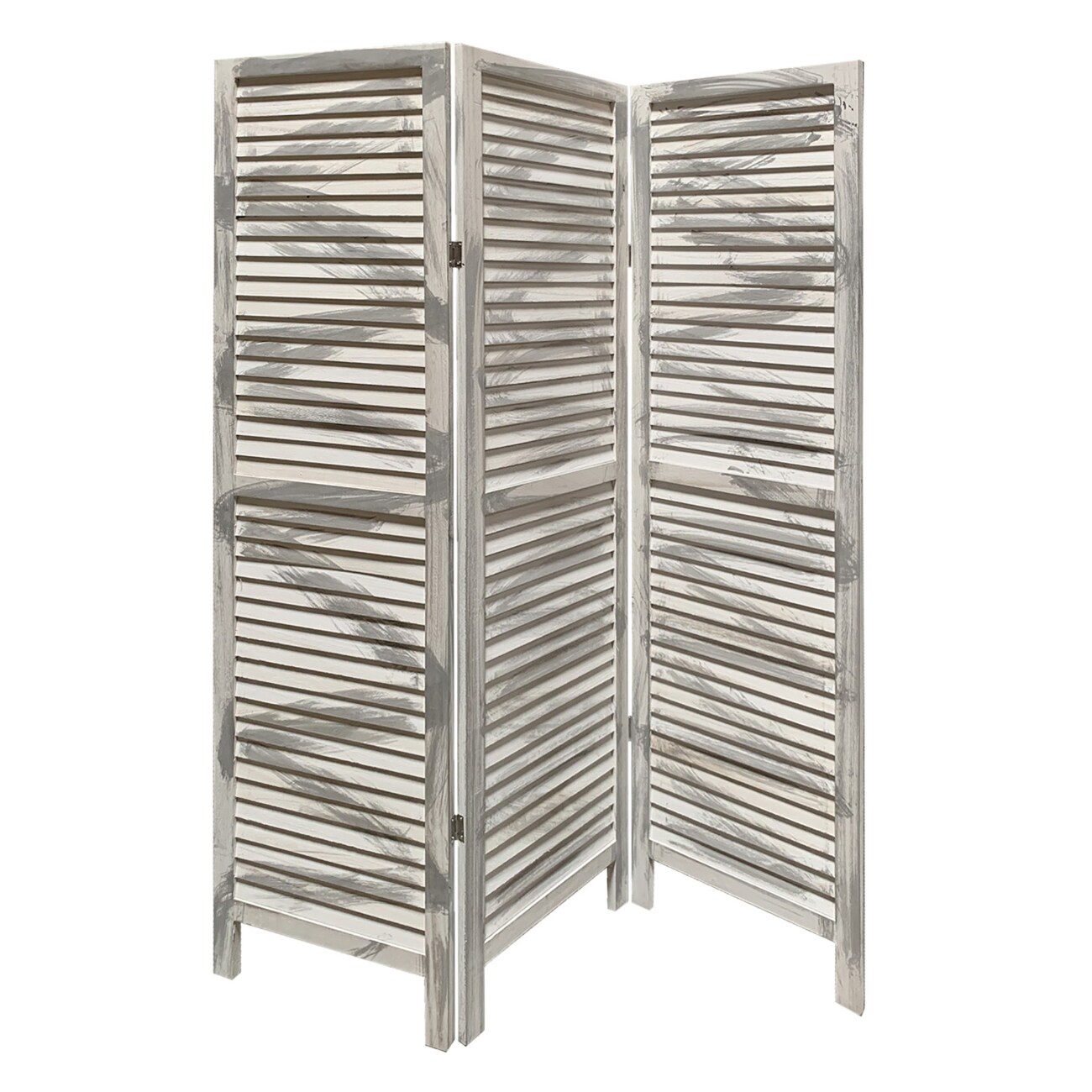 3 Panel Grey Shutter Screen Room Divider