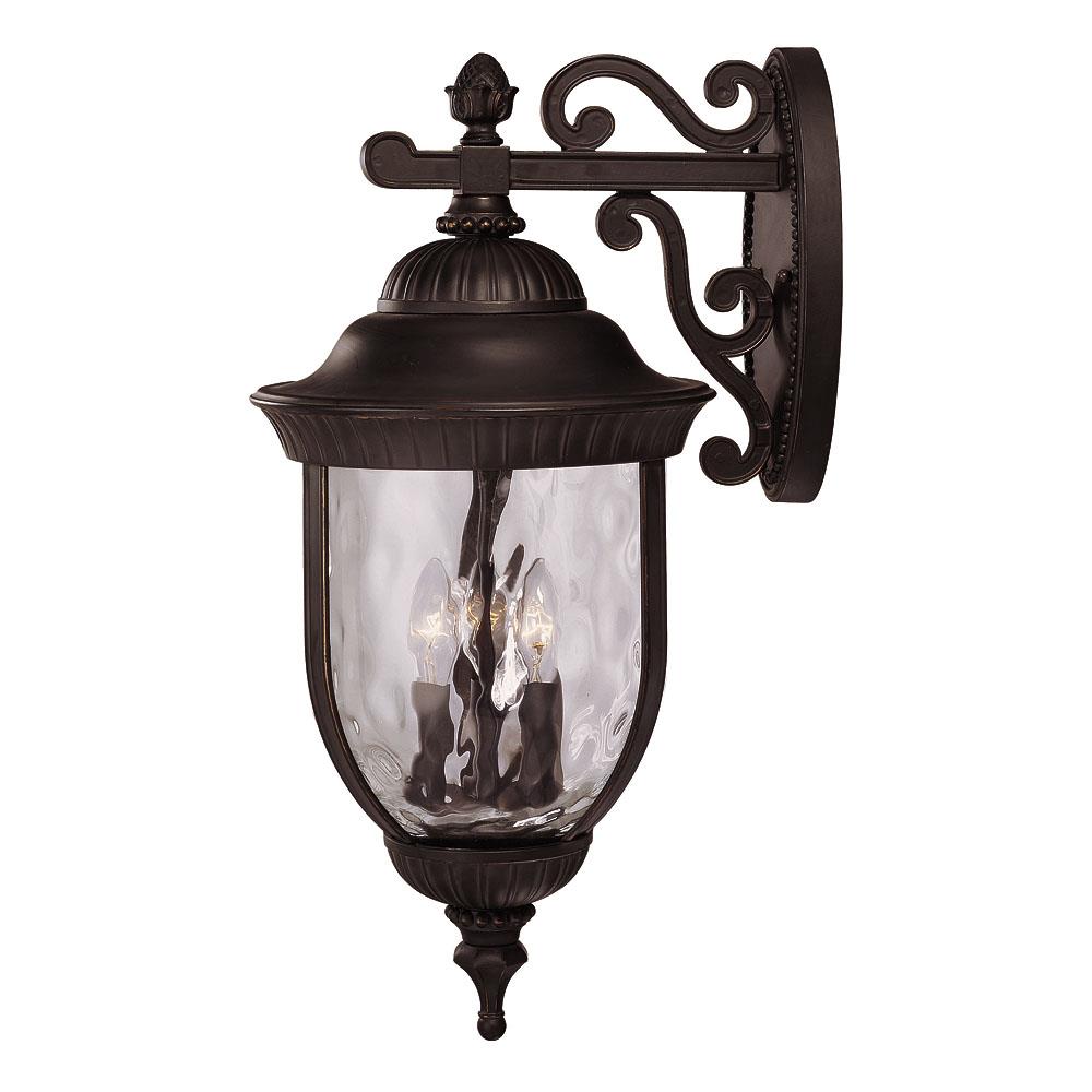 4-Light 27-in Black and Gold Outdoor Wall Light in the Outdoor Wall ...