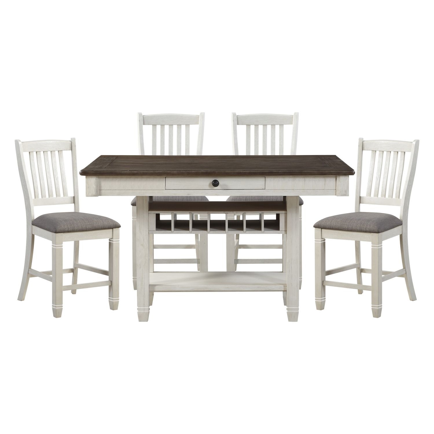 JASMODER B011S00200 Antique White Contemporary/Modern Dining Room Set with Rectangular Table ( Seats 4 )