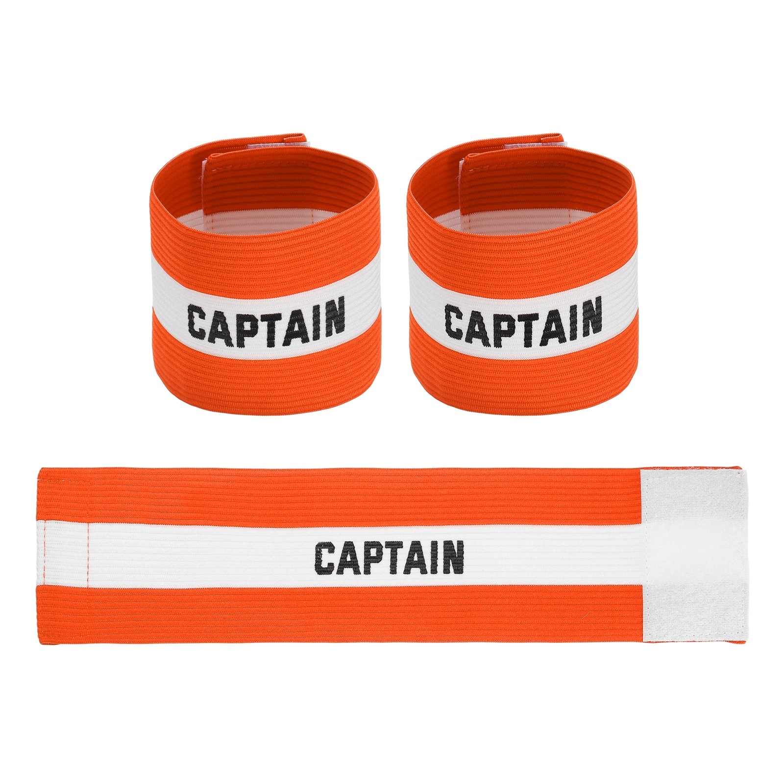 Unique Bargains Soccer Captain Armbands Adjustable Captain Bands Soccer Elastic Armband Protective Arm Badge Bands 3pcs and Orange and White - Fit for (Adult Youth Team Sports/Football/Basketball)