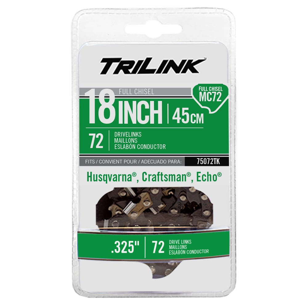 TriLink 75072TK 72 Link Replacement Chainsaw Chain For 18-in , 0.050-in Gauge , 0.325-in Pitch
