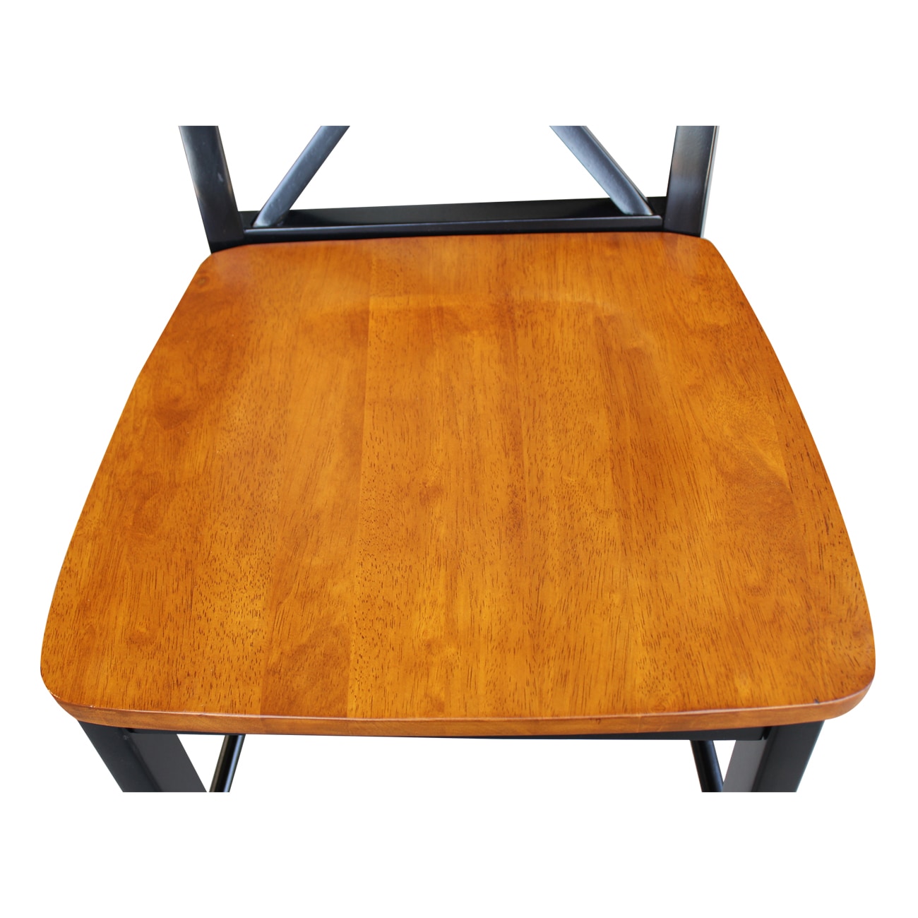 24" Black and Cherry Solid Wood X-Back Counter Stool