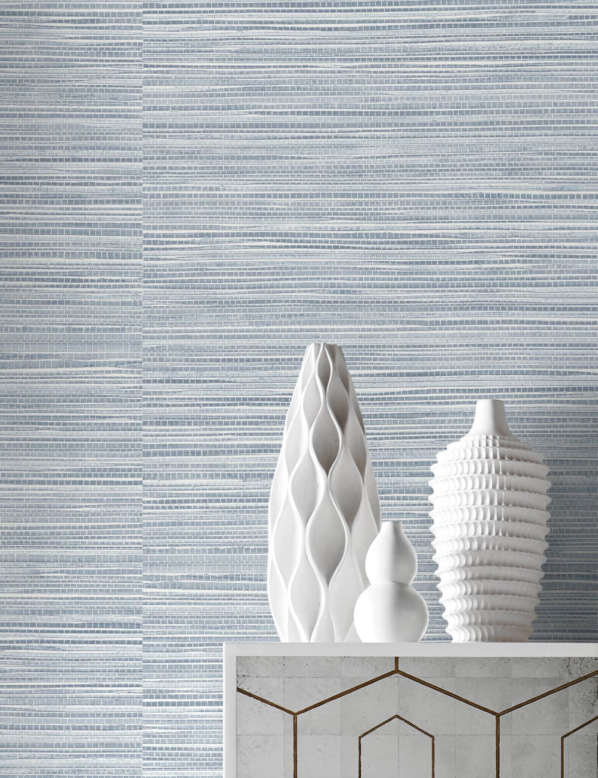 Sea Breeze Blue Vinyl Peel and Stick Wallpaper Roll