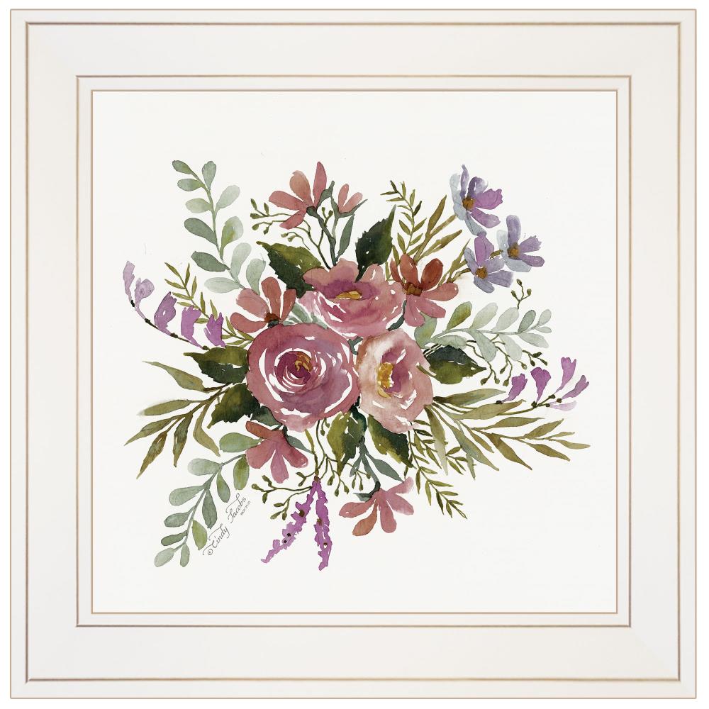 Trendy Decor 4U CIN1011-226G White Wood Framed 19-in H x 15-in W Abstract Paper Print