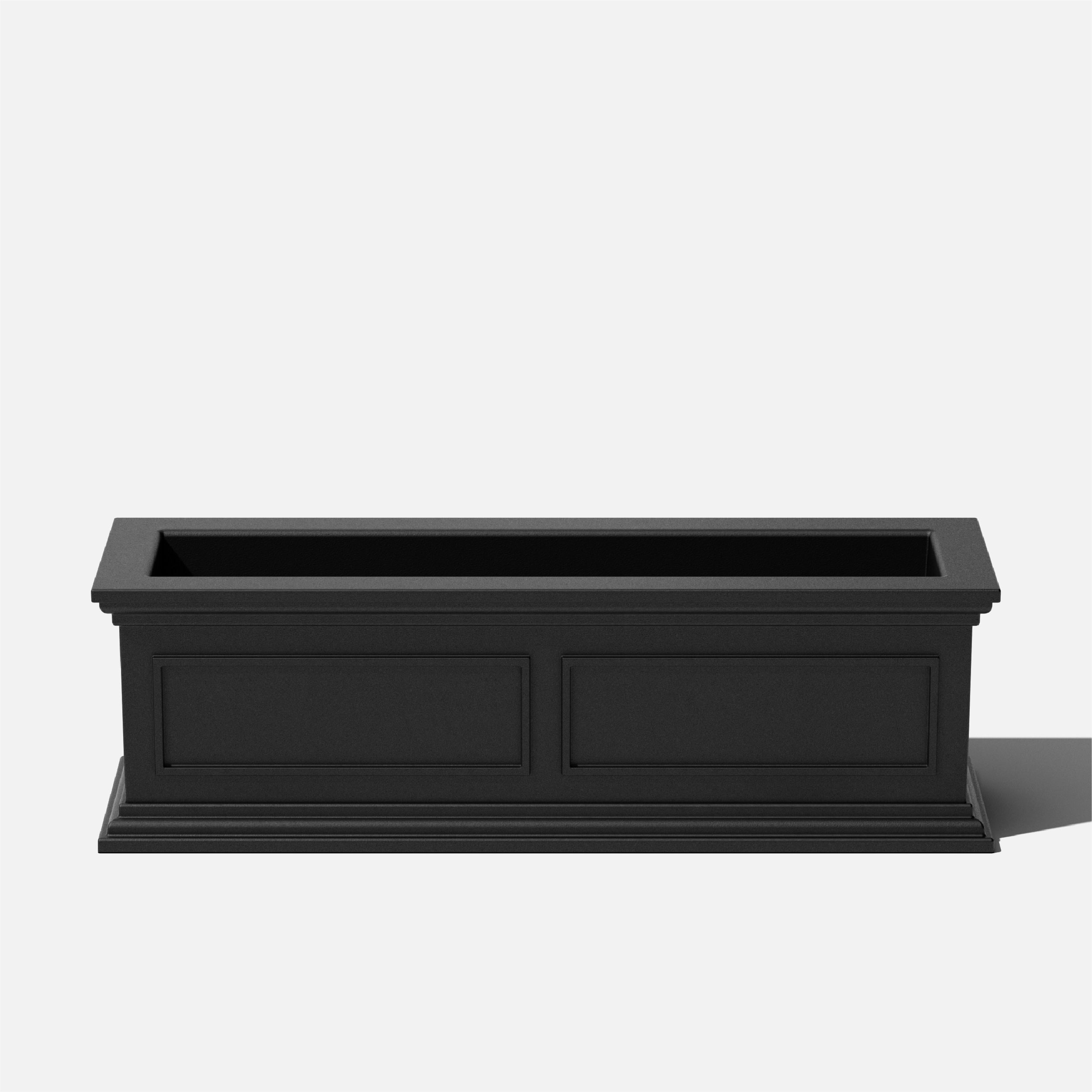 Veradek BXVWB36B Rectangle 11-in W Large Black Plastic Indoor/Outdoor Window box with Drainage Holes
