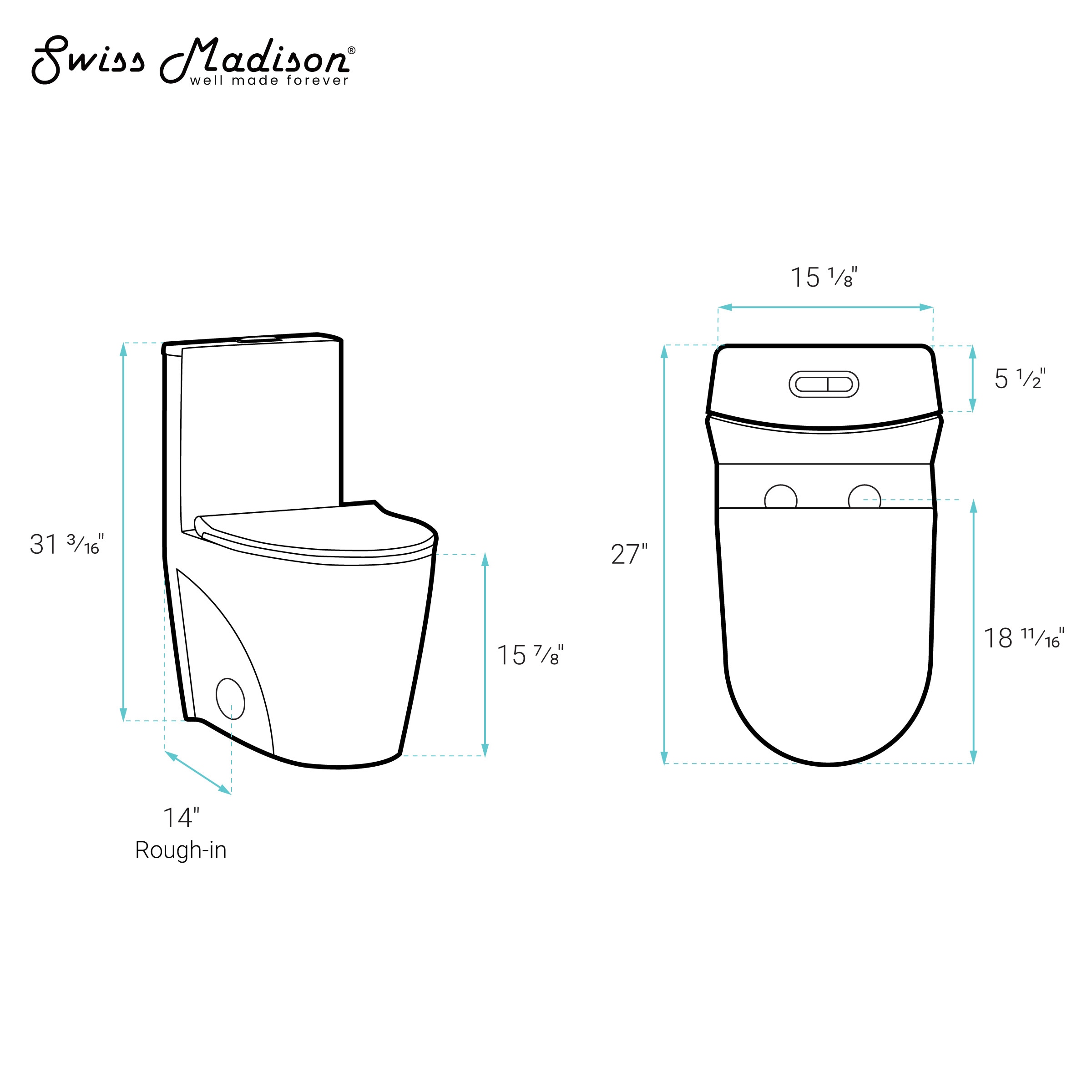 Swiss Madison SM-25-1TANG15WH toilets - View #5