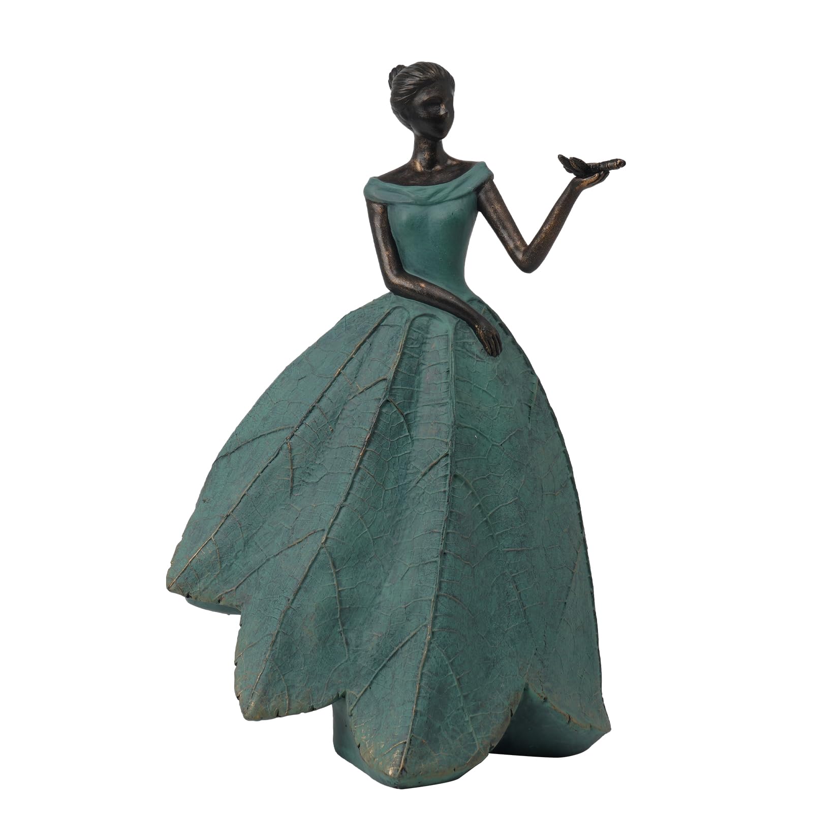 UUDULY  Leaf Angel Girl Fairy Statue Resin Garden Home Decoration Figurine for Indoor Outdoor Use 7.4 by 5.25 by 12 Inch durable home and garden