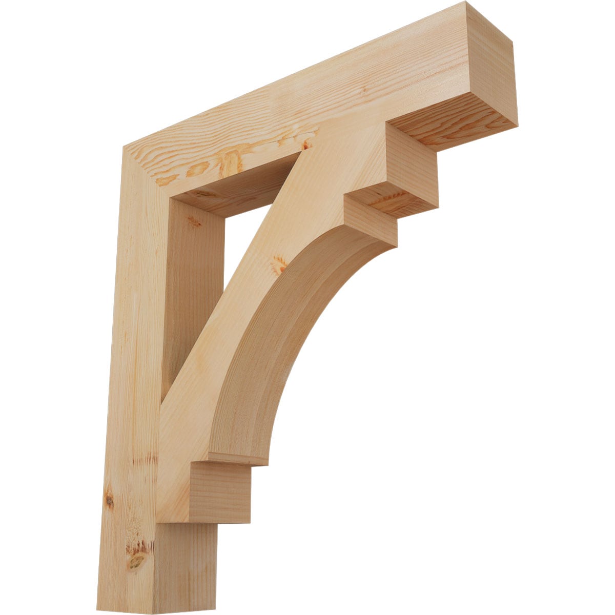 Ekena Millwork BKT06X32X36MRC05SDF Merced block smooth 5-1/2-in x 32-in x 36-in Douglas fir Brown Wood Standard bracket