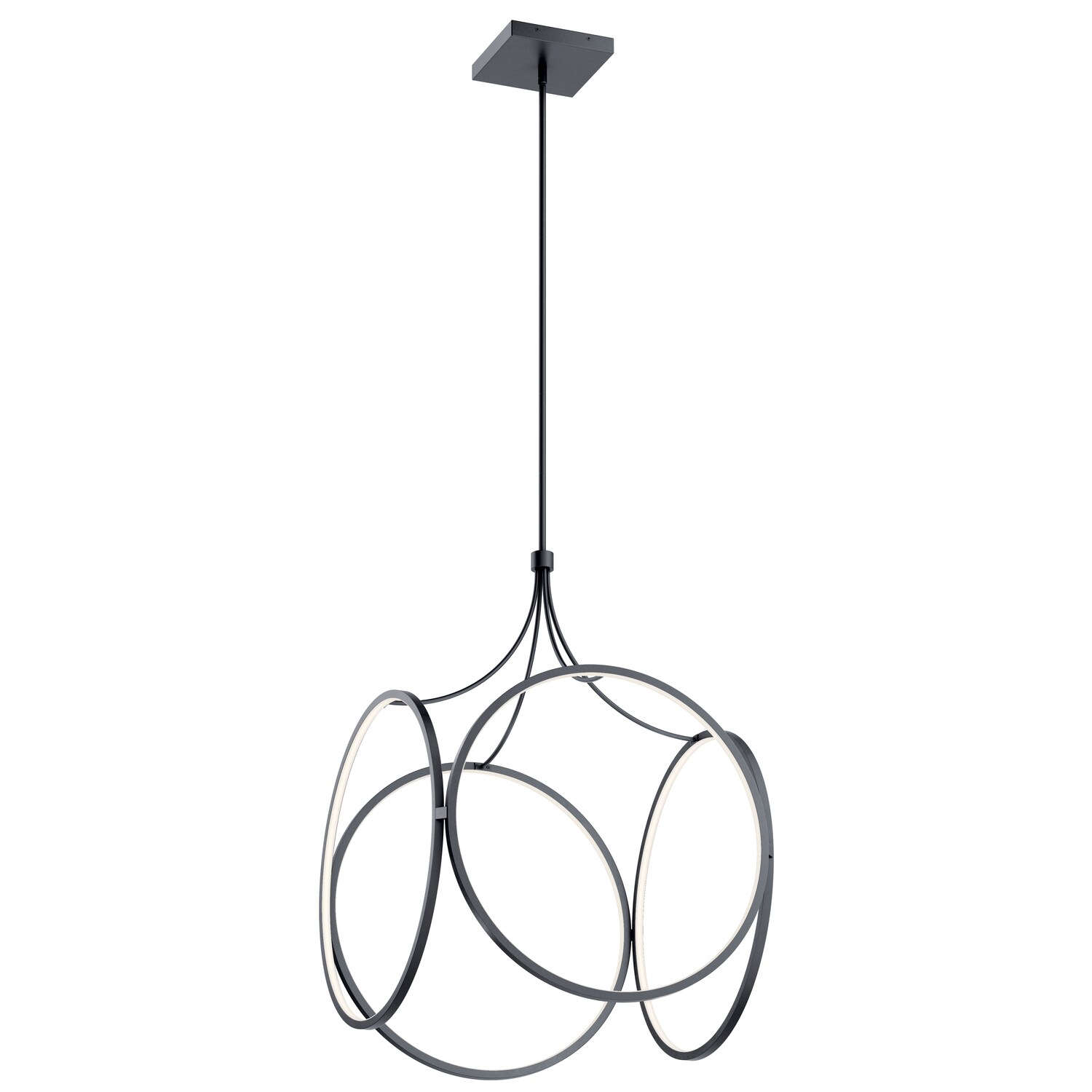 elan 83348MBK Ciri 1 -Light Matte Black Modern/contemporary Geometric Integrated LED Large Hanging Pendant light