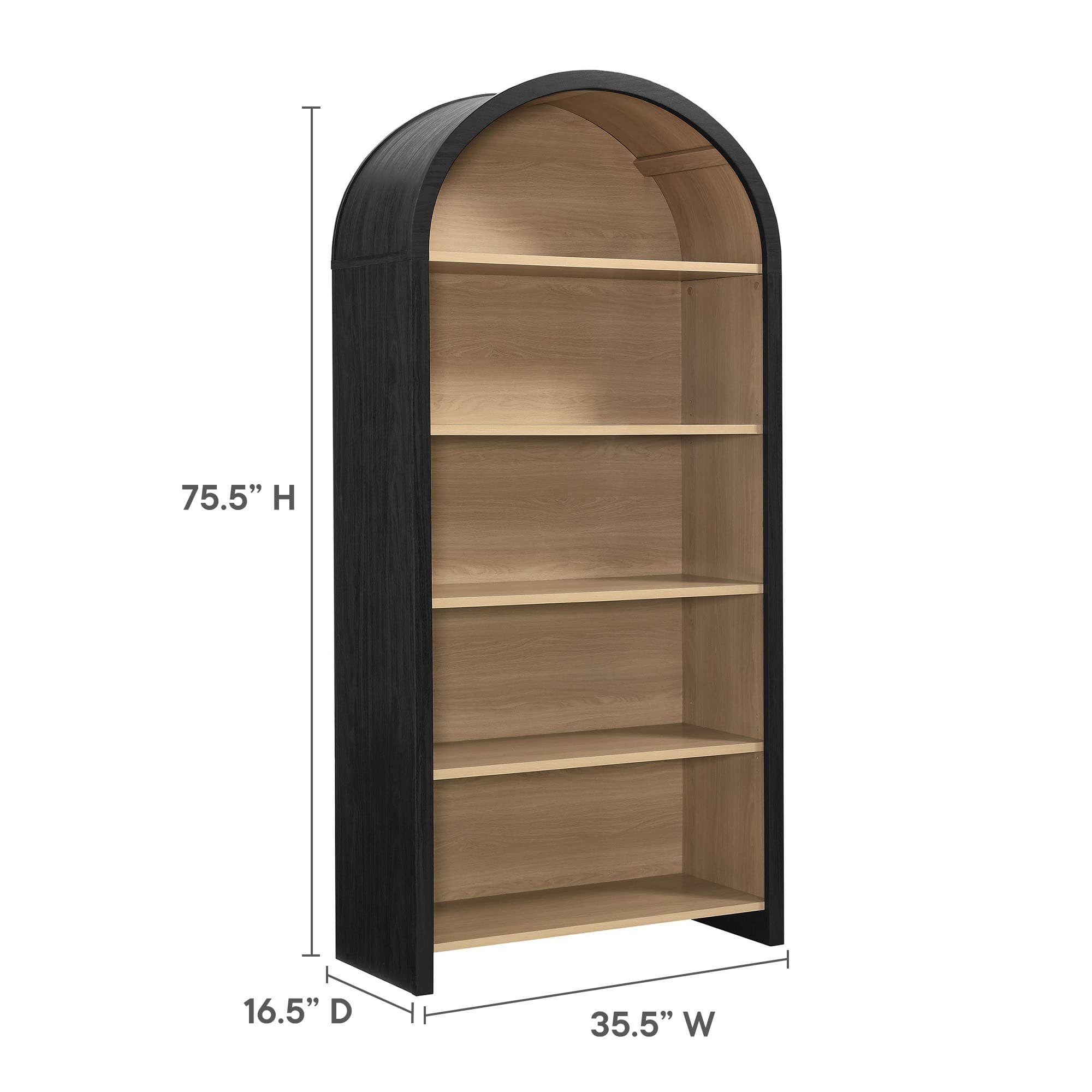 Modway EEI-7202-BLK-OAK bookcases - View #3