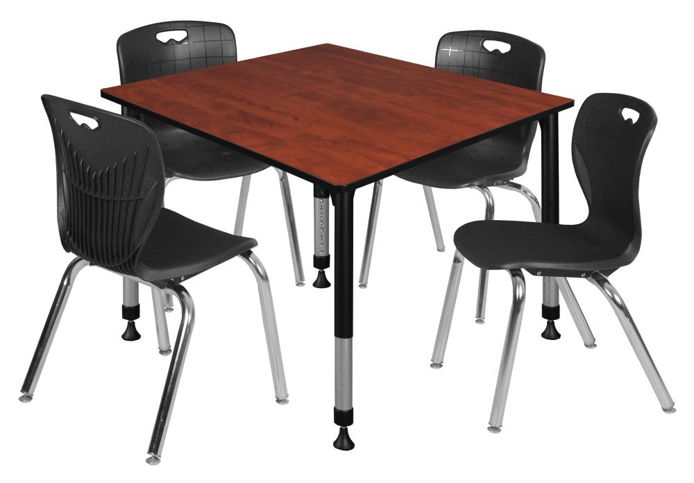 Regency TB4848CHAPBK40BK Classroom Tables Red 4-Person Training Table (48-in W x 34-in H)