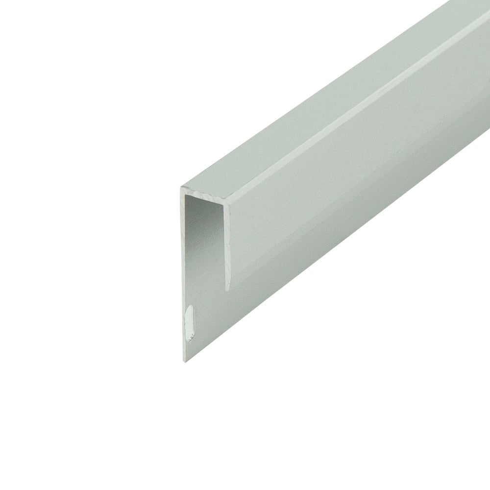 Outwater 3P1.27.01527 Aluminum J Channel Fits Material 1/4 to 9/32-in Clear Anodized (Satin) Finish Aluminum Cap Moulding with Holes 48-in Length (Pack of 3)
