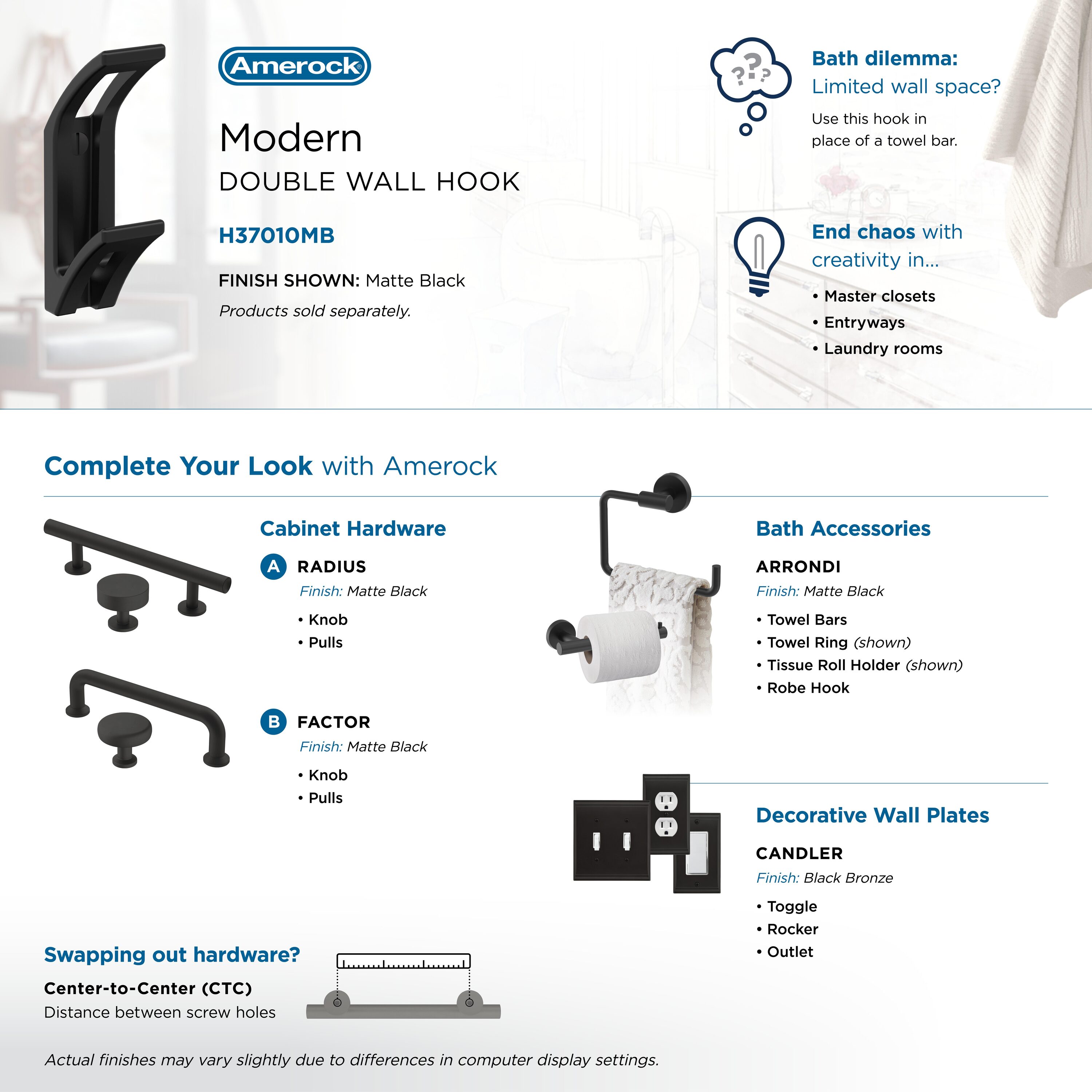 Amerock H37010MB Decorative-Wall-Hooks - View #6