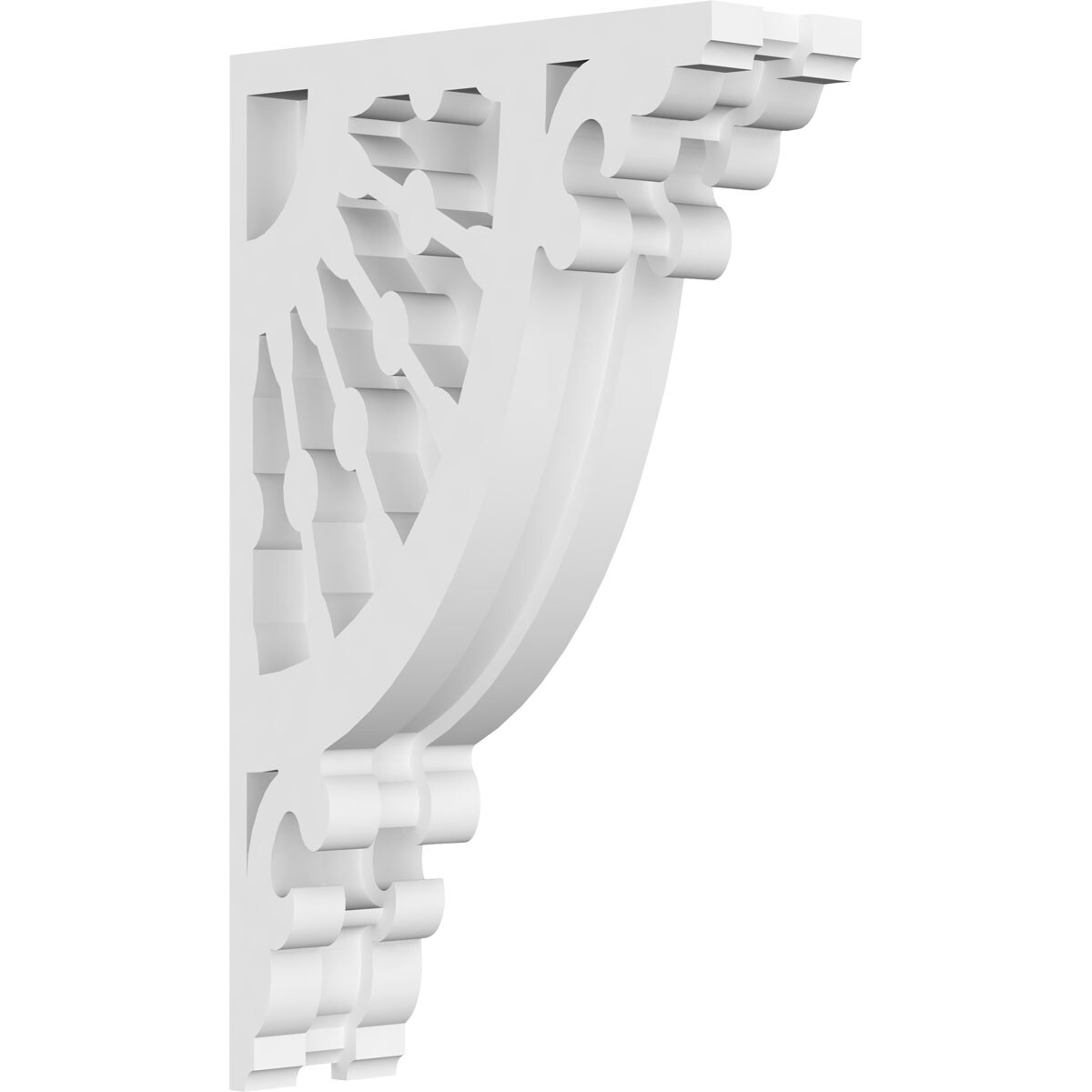 Ekena Millwork CORP01X05X09WW 1.875-in x 5.5-in x 9-in wagon wheel Unfinished White PVC Paintable Corbel