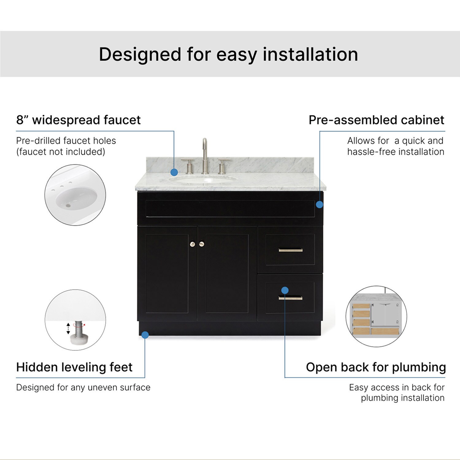 ARIEL F043SLCW2OVOBLK Bath-Vanity-Combo - View #7