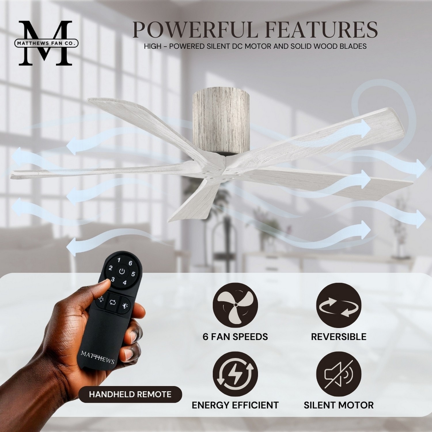 Matthews Fan Company IR5H-BW-MWH-42 Ceiling-Fans - View #7