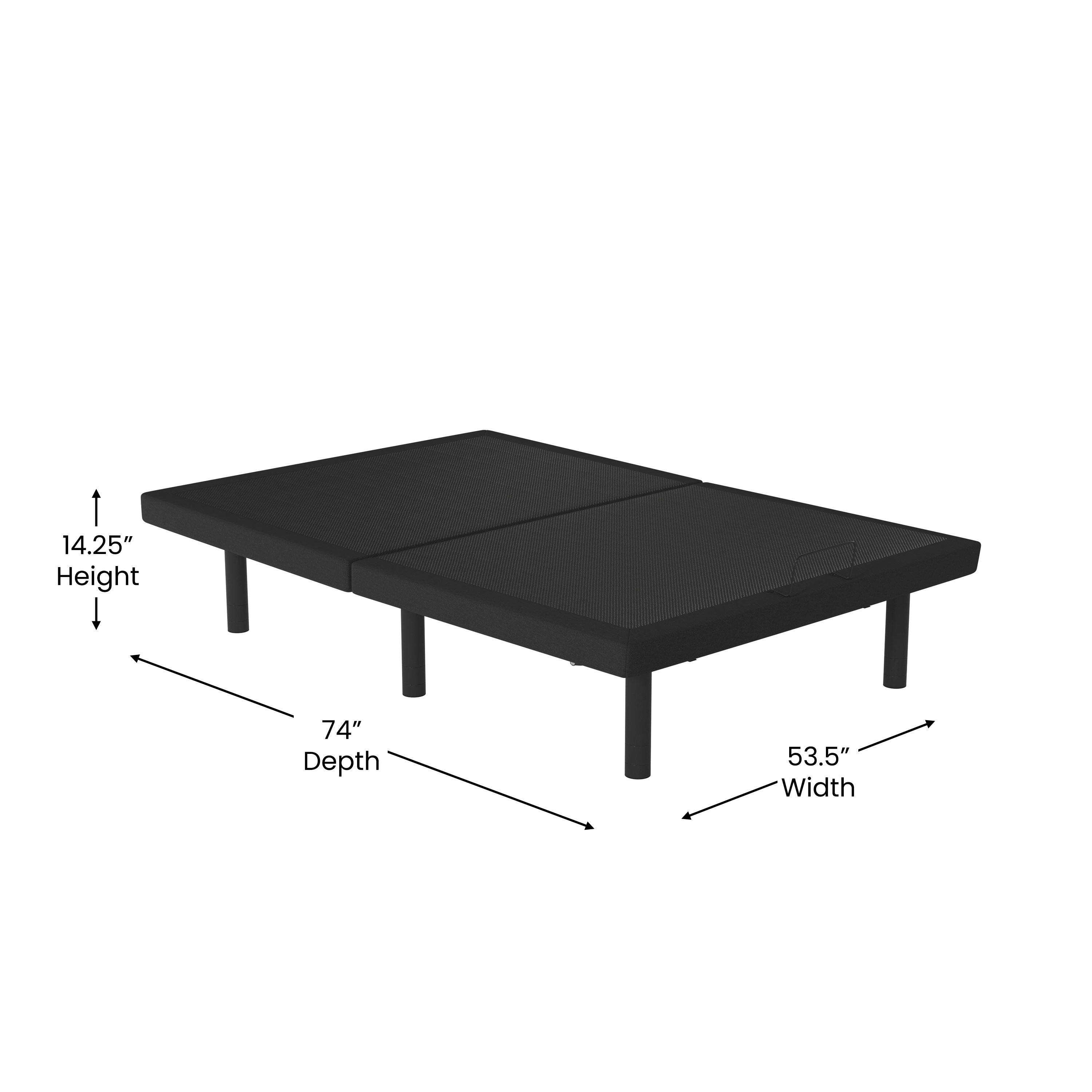 Selene Full-Size Adjustable Platform Bed with Wireless Remote, Black