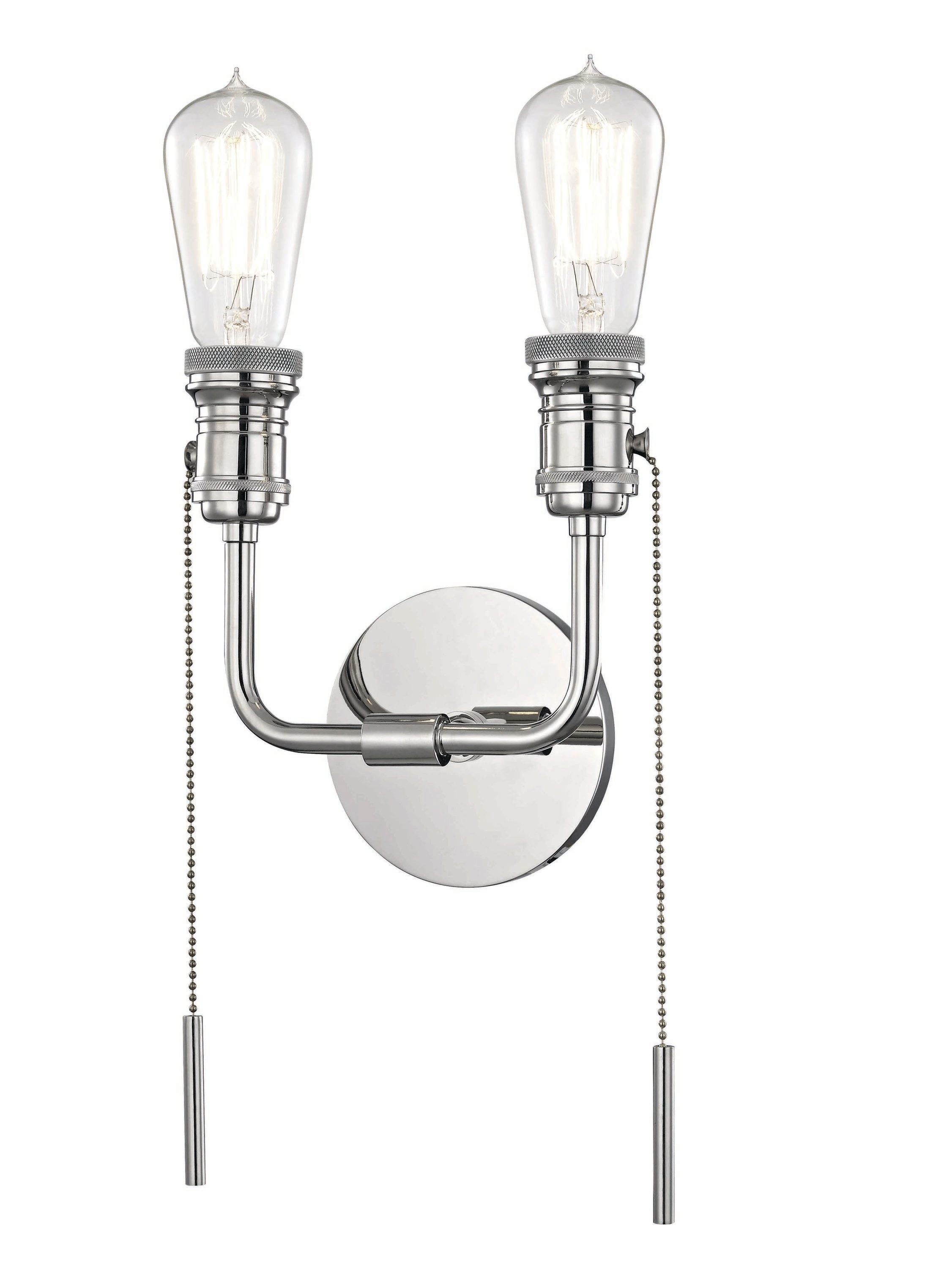 Mitzi by Hudson Valley Lighting Lexi 7.5-in W 2-Light Polished Nickel  Modern/Contemporary Wall Sconce in the Wall Sconces department at