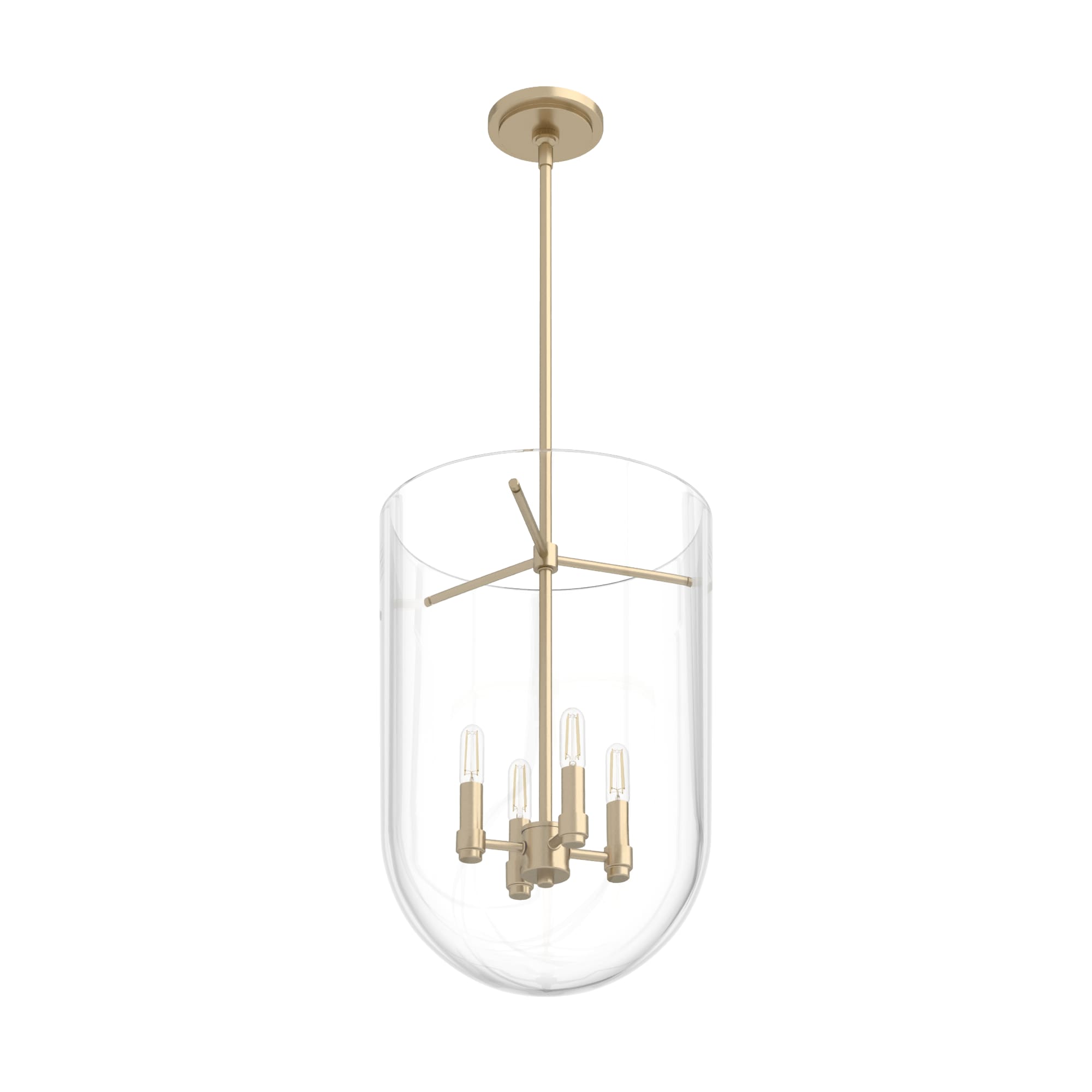 Alturas Gold Bell-Shaped Clear Glass Nickel Pendant Light