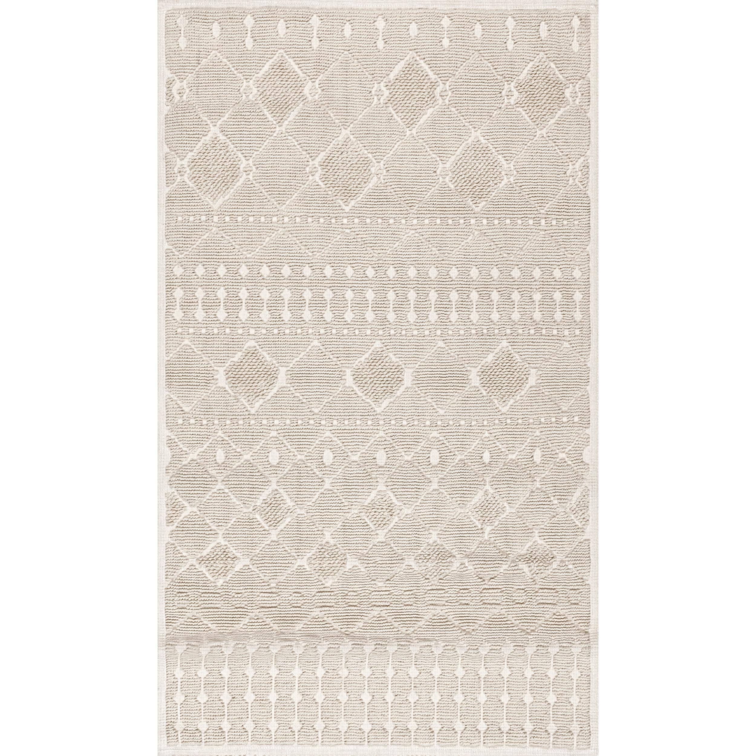 nuLOOM PSKO04B-22039 26-in x 45-in Ivory Cotton Bath Mat