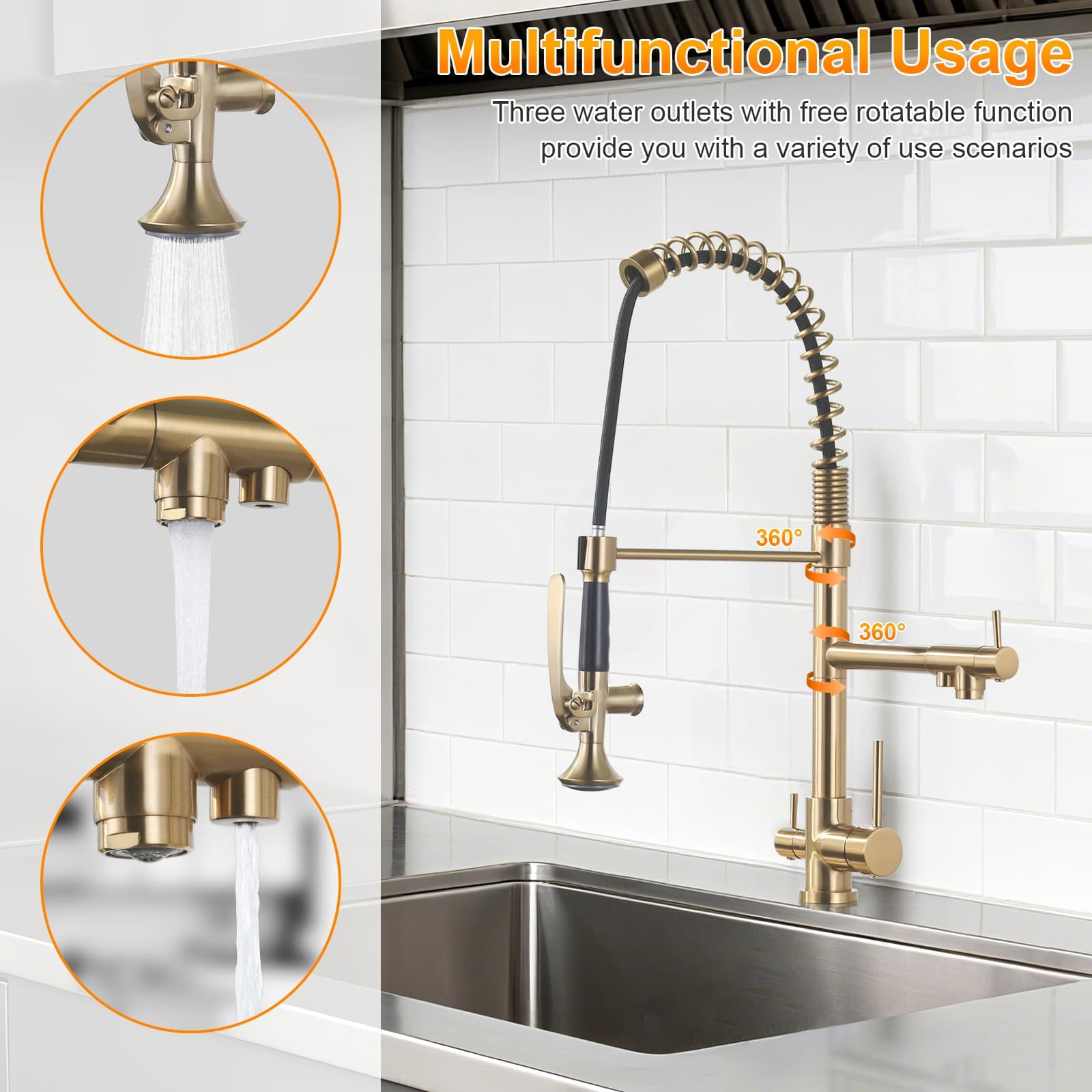 ALEASHA AL-1A75G Kitchen-Faucets - View #2