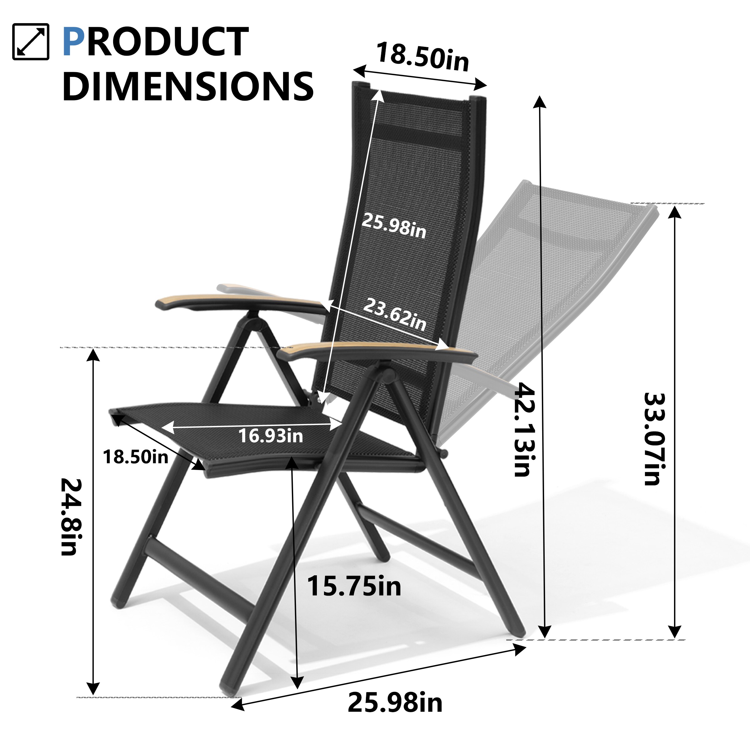 Pellebant ST25-DC071BLK-2 Patio-Chairs - View #3