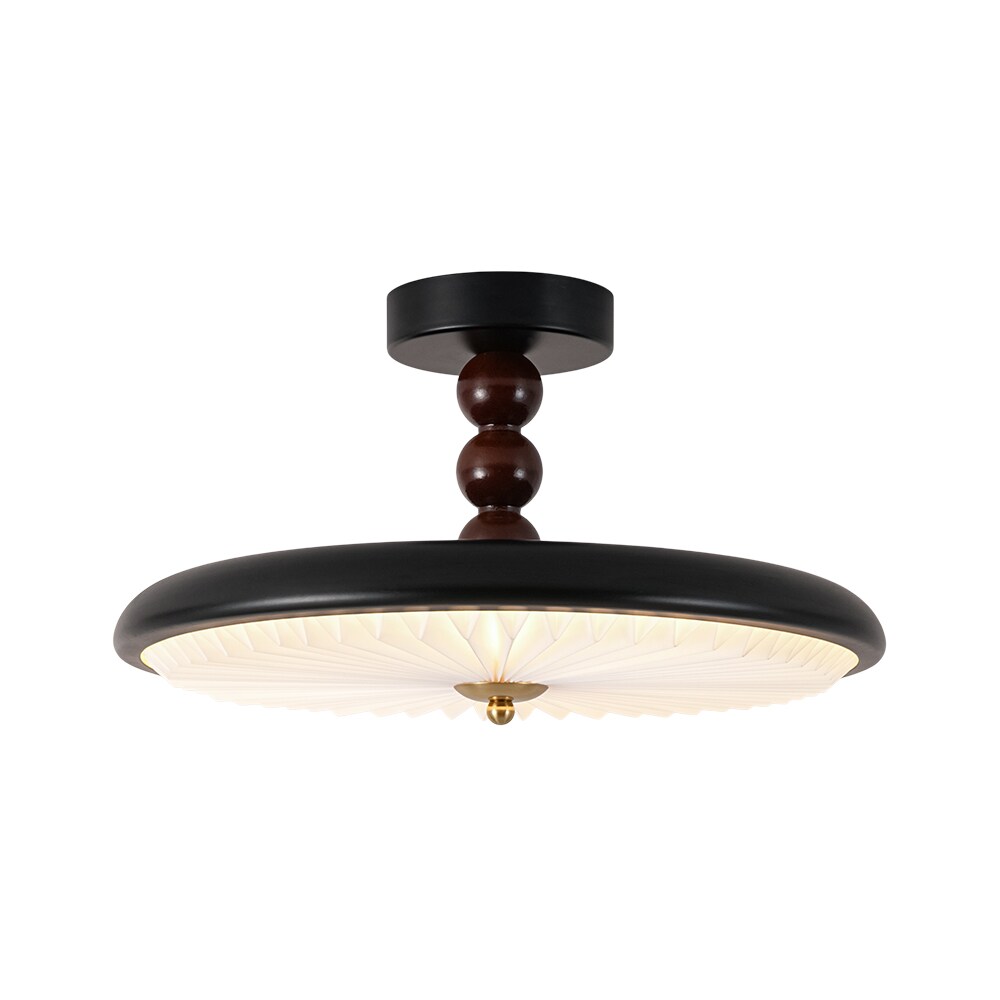 Zicbol 15.75-in Matte Black Indoor LED Semi-flush Mount Light Acrylic Shade #J81010000098118