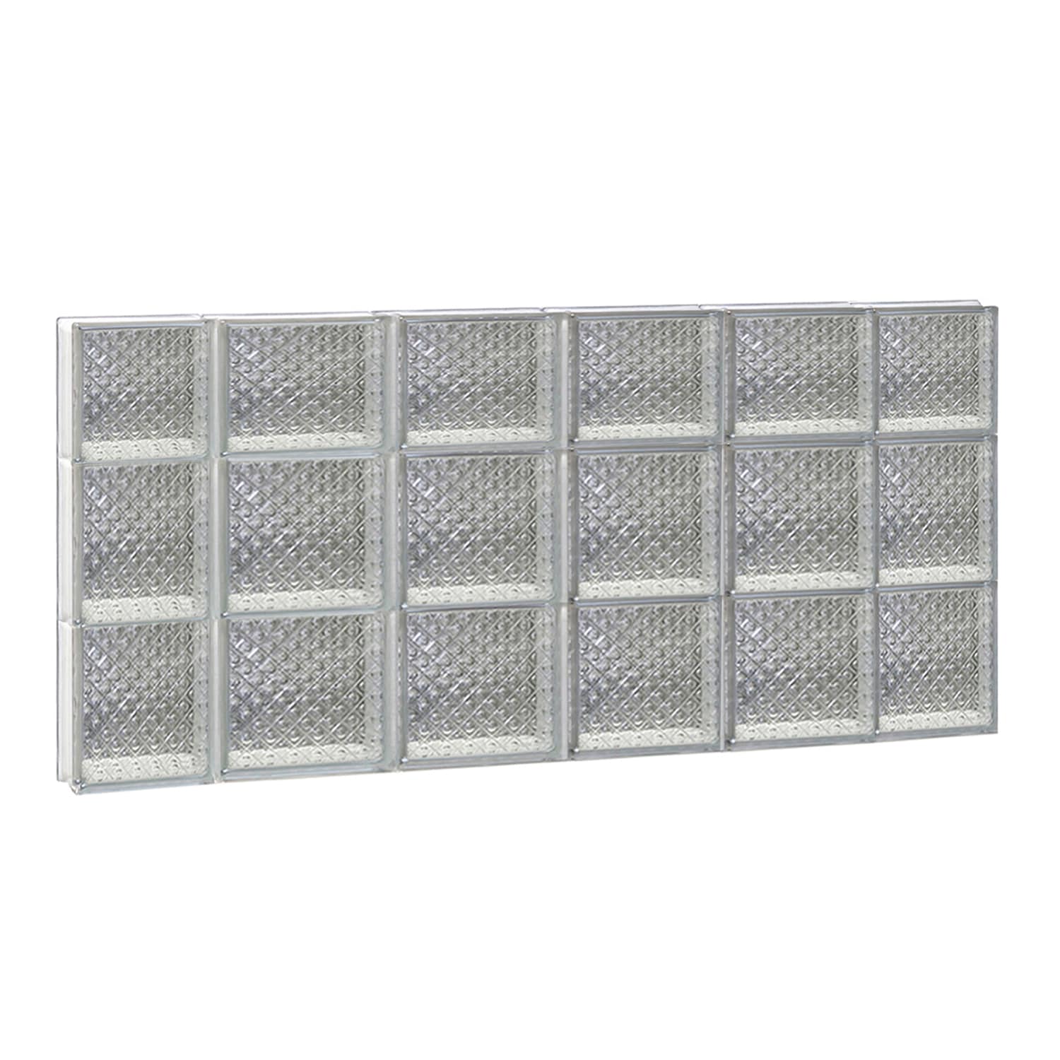 REDI2SET S4422DP Diamond Glass 42-1/2-in x 21-1/4-in Frameless Replacement Glass Block Window