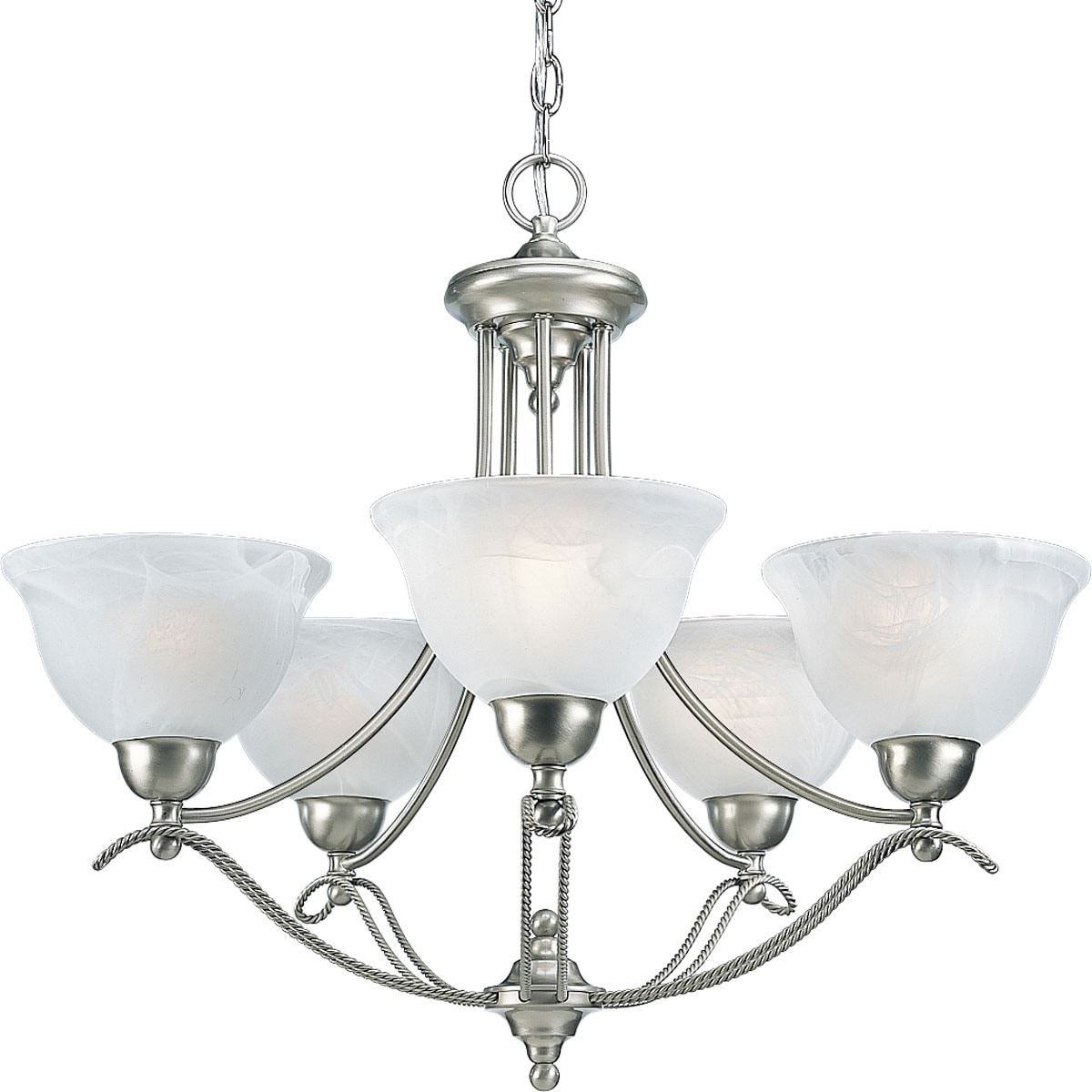 Progress Lighting P4275-09EBWB Avalon Brushed Nickel Transitional Chandelier