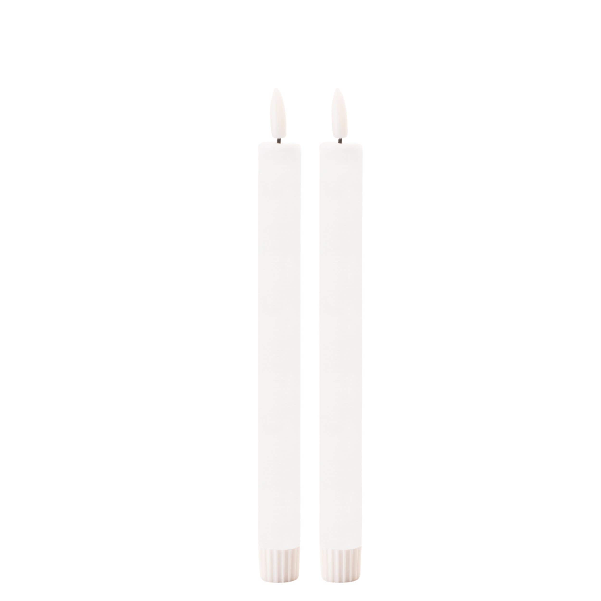 Melrose International FIA Wick White Taper Candle (Set of 2)