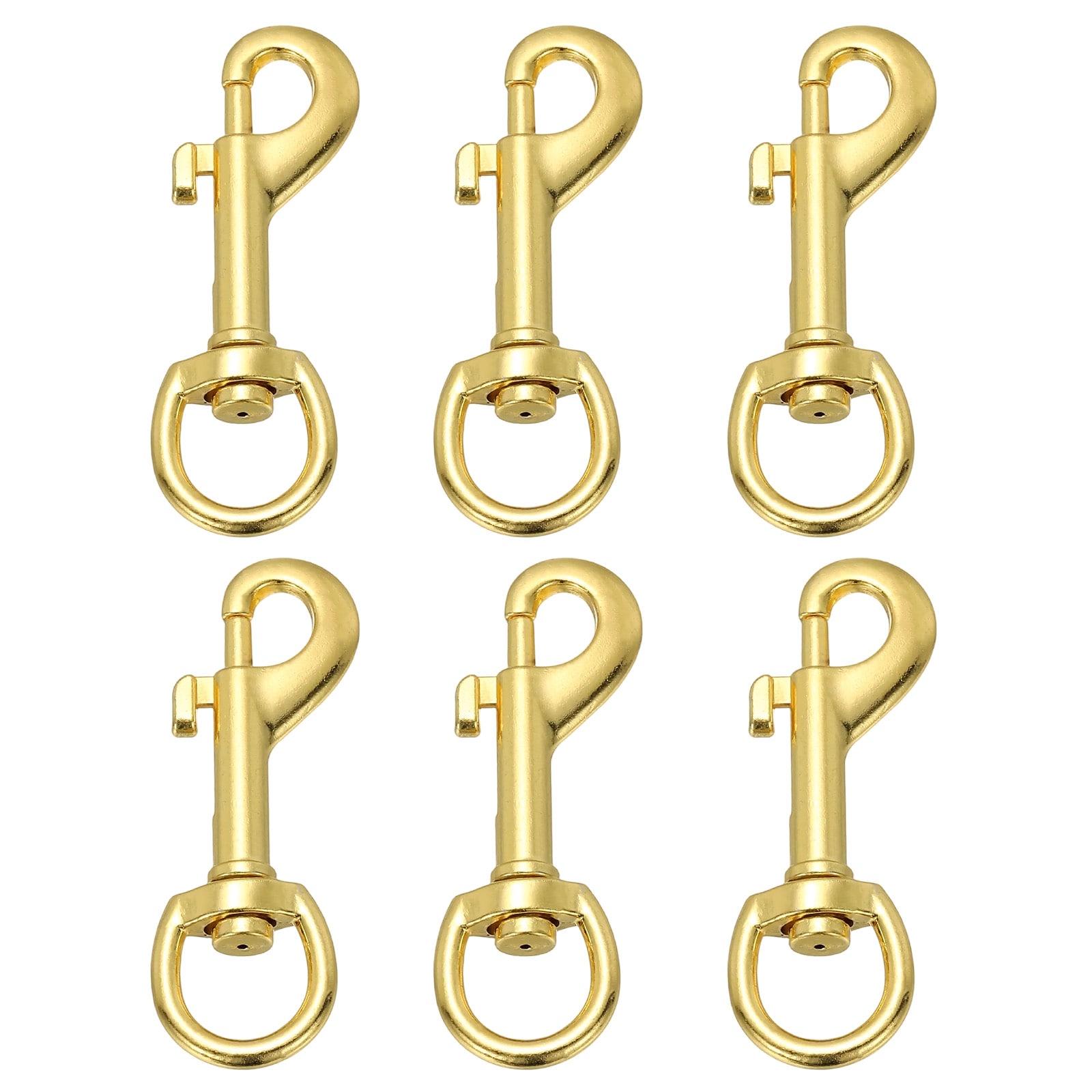 PATIKIL 6Pcs Flag Swivel Snap Clips 2.7 Inch Heavy Duty Alloy Flag Pole Snaps Hooks Stainless Flagpole Accessories for Rope Hardware Key Chain Leash Leather Craft Gold Tone #S25093000UX8059