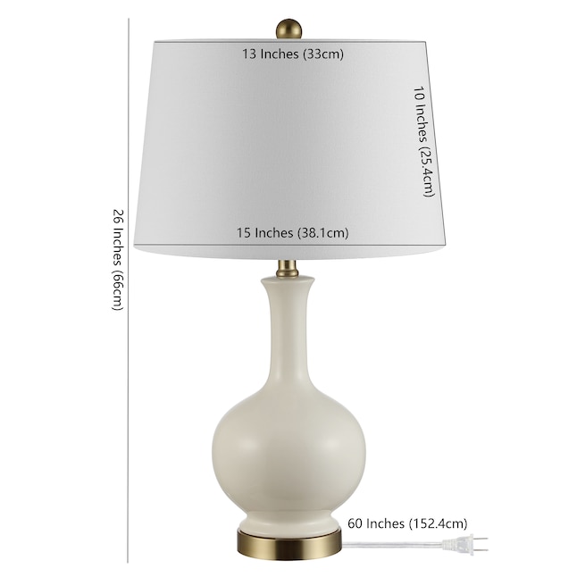 Safavieh Bowie Cream Table Lamp With, Standard Floor Lamp Shade Size Chart