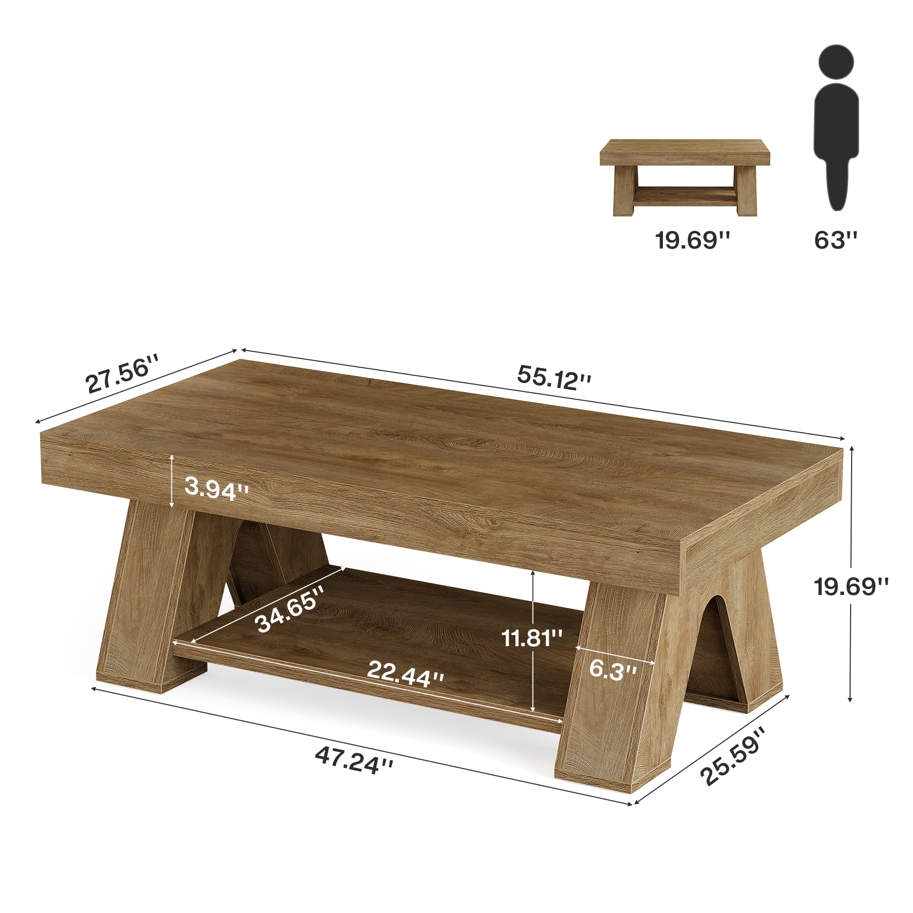 Tribesigns LWOYJL-1408YY Coffee-Tables - View #4