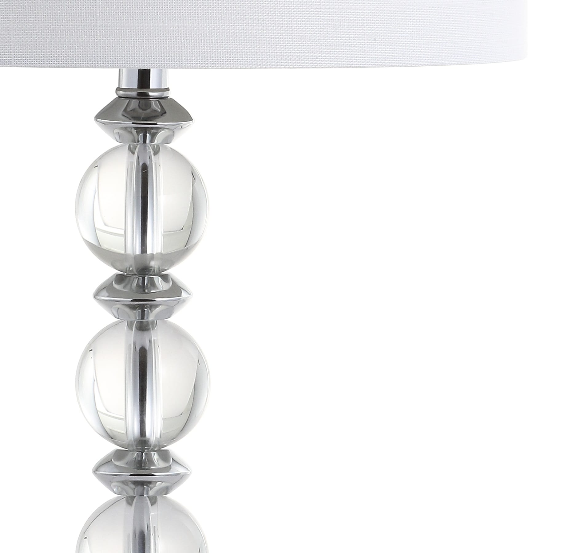 Elegant Clear Crystal 26" LED Table Lamp Set, White Linen Shade