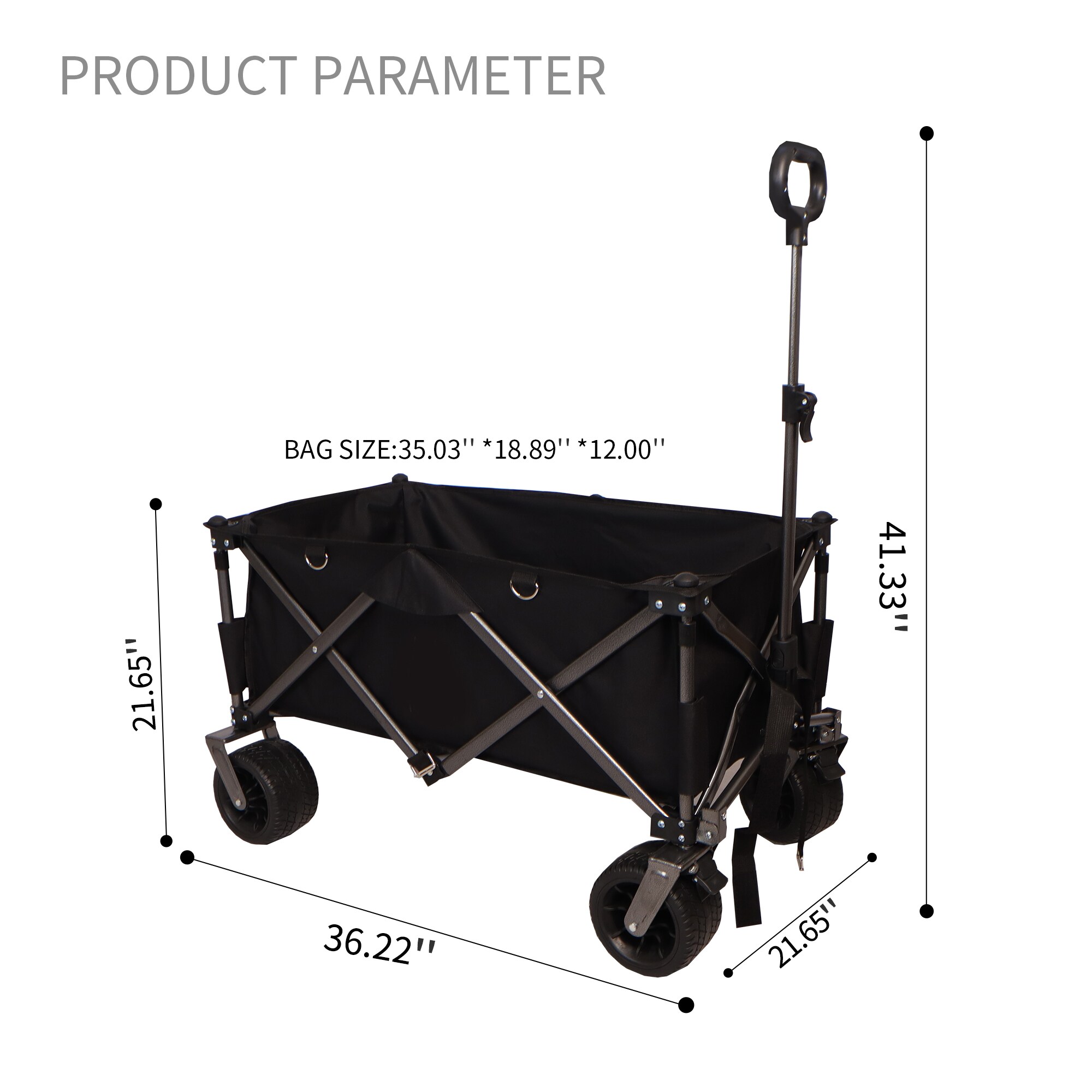 Siavonce Garden Cart 3-cu ft Steel Folding Yard Cart in the Yard Carts ...