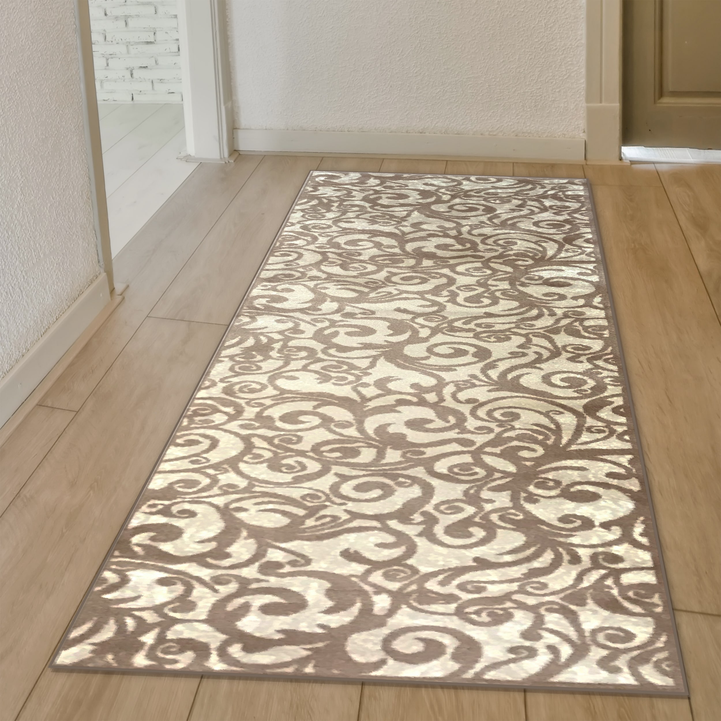 Radici USA 1845/0033/IVORY Pisa 2 x 8 (ft) Polypropylene Ivory Rectangular Indoor Abstract Mid-Century Modern Runner rug