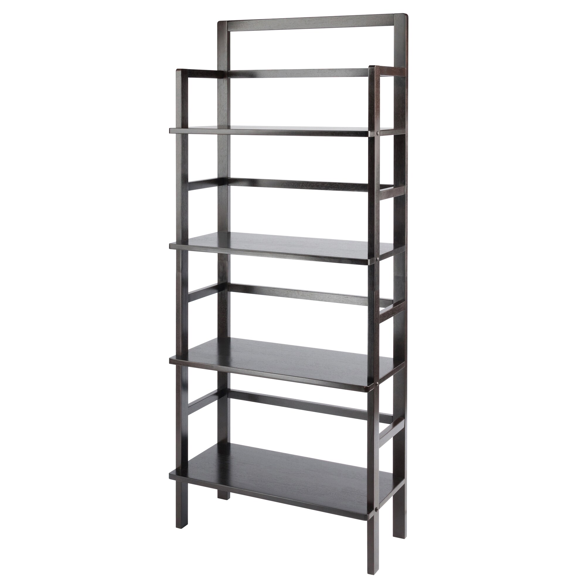 Winsome Wood 23371 Aiden Coffee Wood 4-Shelf Bookcase (29.53-in W x 70.71-in H x 13.86-in D)