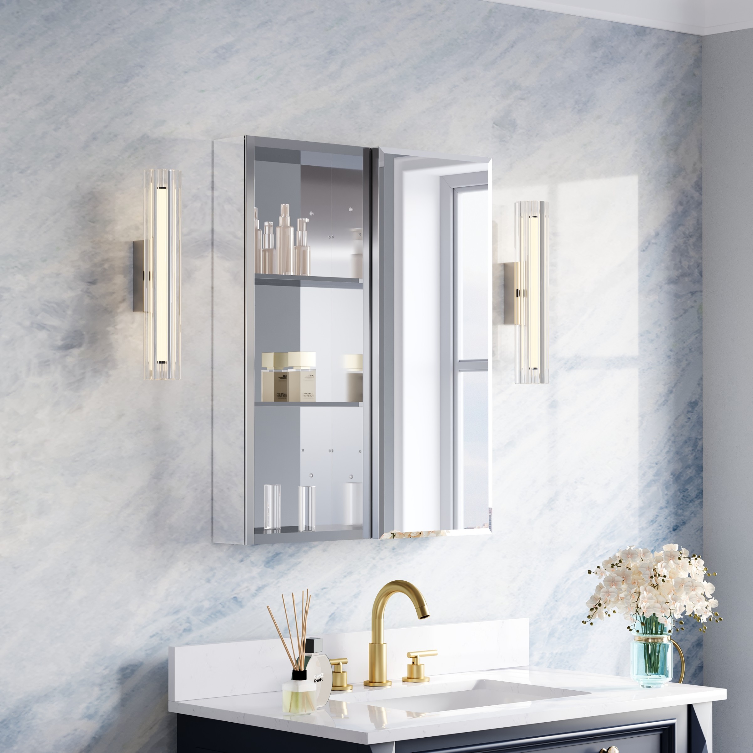 WELLFOR 1230MCB12R Bathroom-Wall-Cabinets - View #3