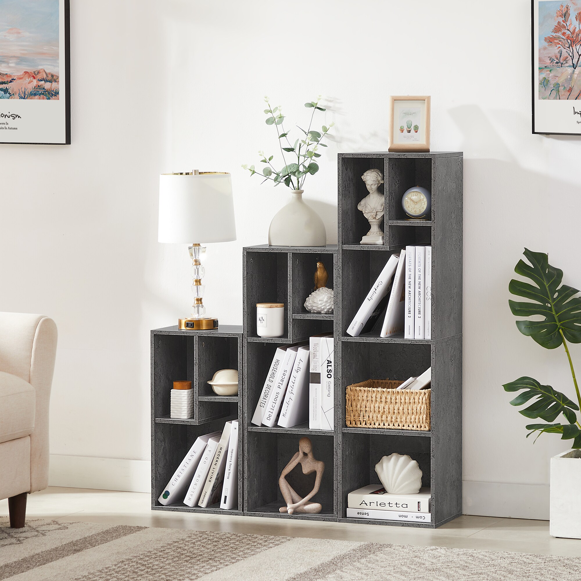 Vecelo LOE-B08-GRY bookcases - View #6