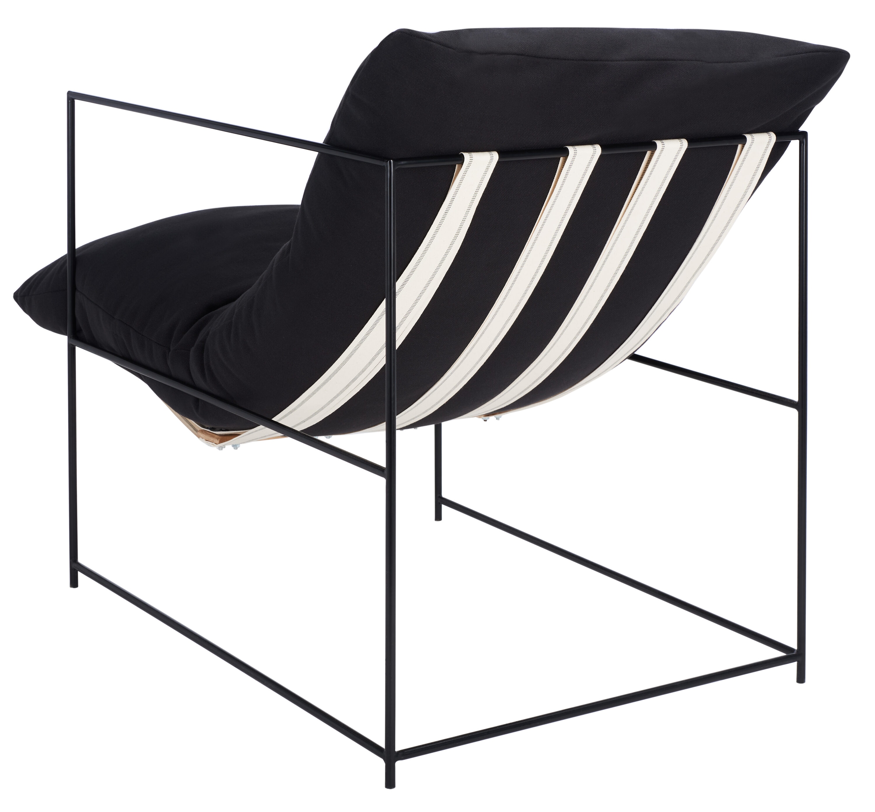 Portland Black Iron Frame Pillow Top Accent Chair