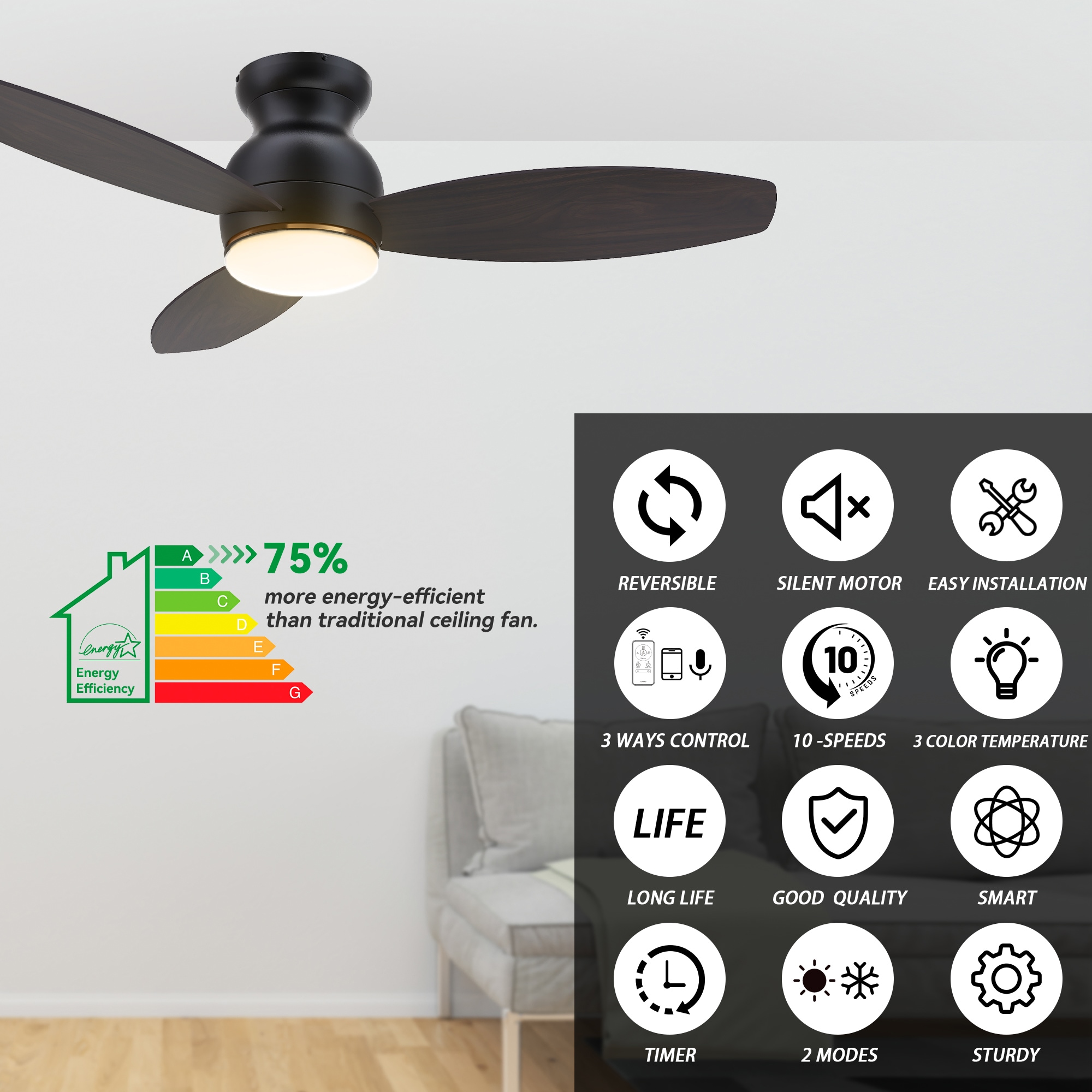 CARRO USA LS483Q-L12-B5-1 Ceiling-Fans - View #4
