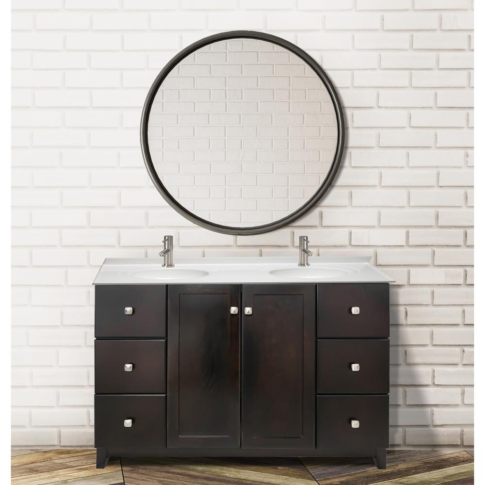 Solid White Cultured Marble Double Sink Vanity Top with Integrated Backsplash, 61-Inch