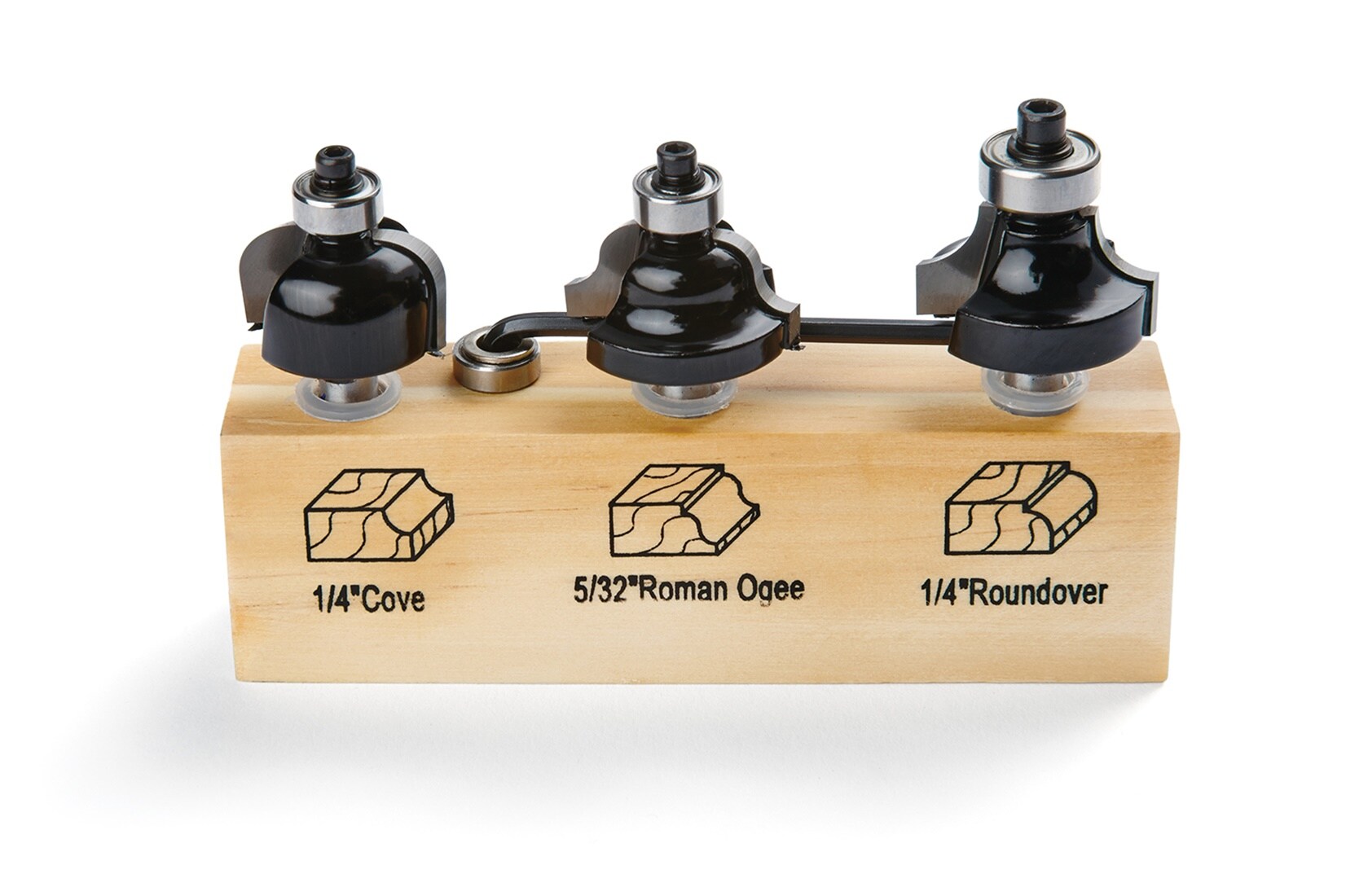 IRWIN 1901046 3-Piece Deco Edge Router Bit Set