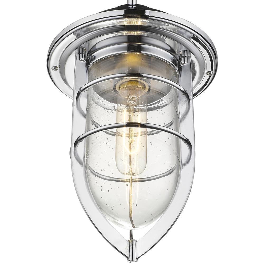 Acclaim Lighting Dylan Chrome Coastal Seeded Glass Lantern Medium ...