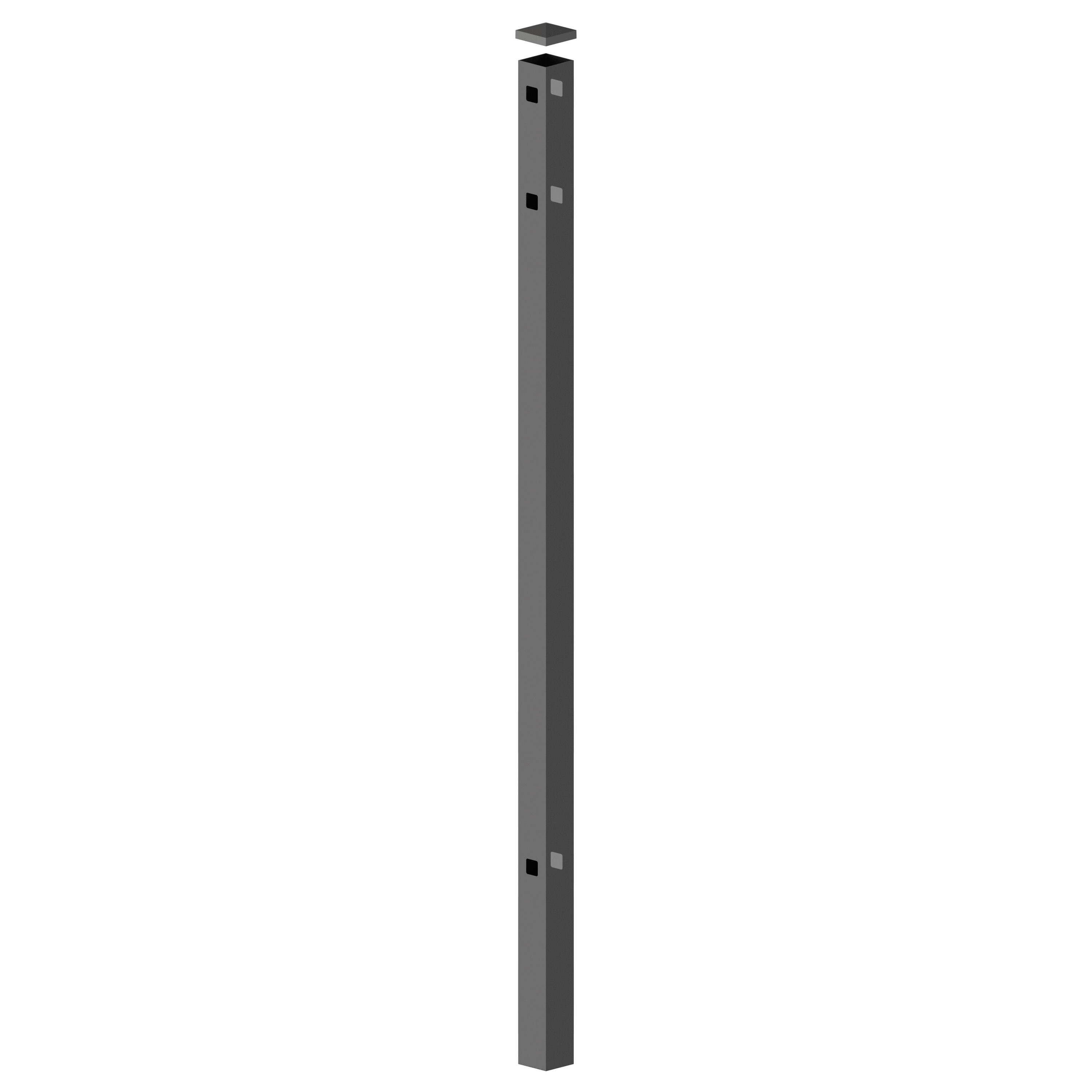Freedom 73009127 6-ft H x 2-in W Pewter Aluminum Decorative Line Fence post