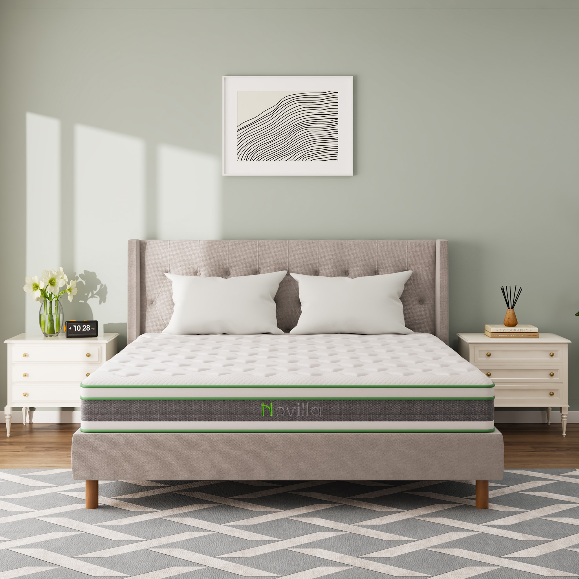 Novilla LW-12-T-N02044 12-in Medium Twin Hybrid Memory Foam/Coil Blend Mattress in a Box
