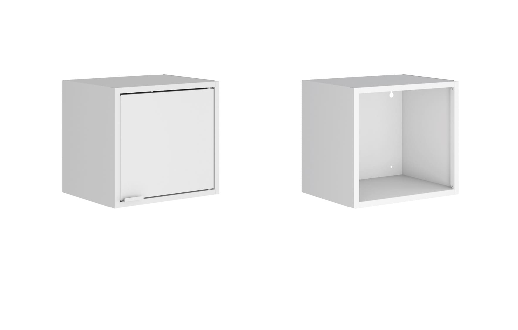 Manhattan Comfort 2-12GMC1 13.77-in L x 11.22-in D x 12.59-in H White Steel Rectangular Wall cabinet 2 Decorative Shelves