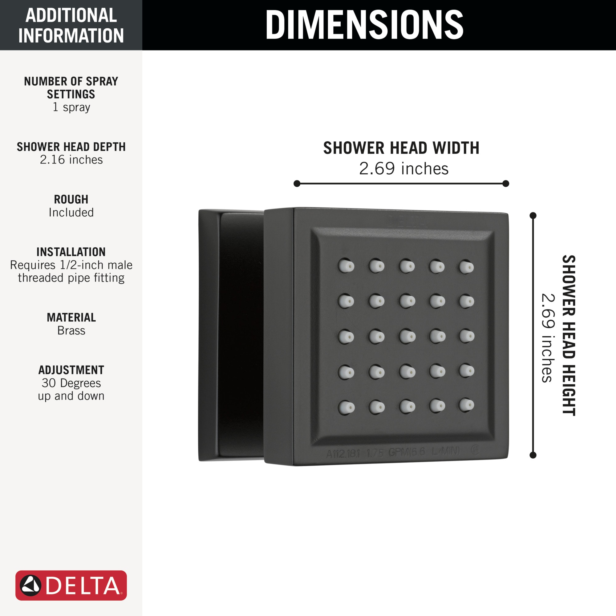 Delta 50150-BL Shower-Tub-Jets - View #2