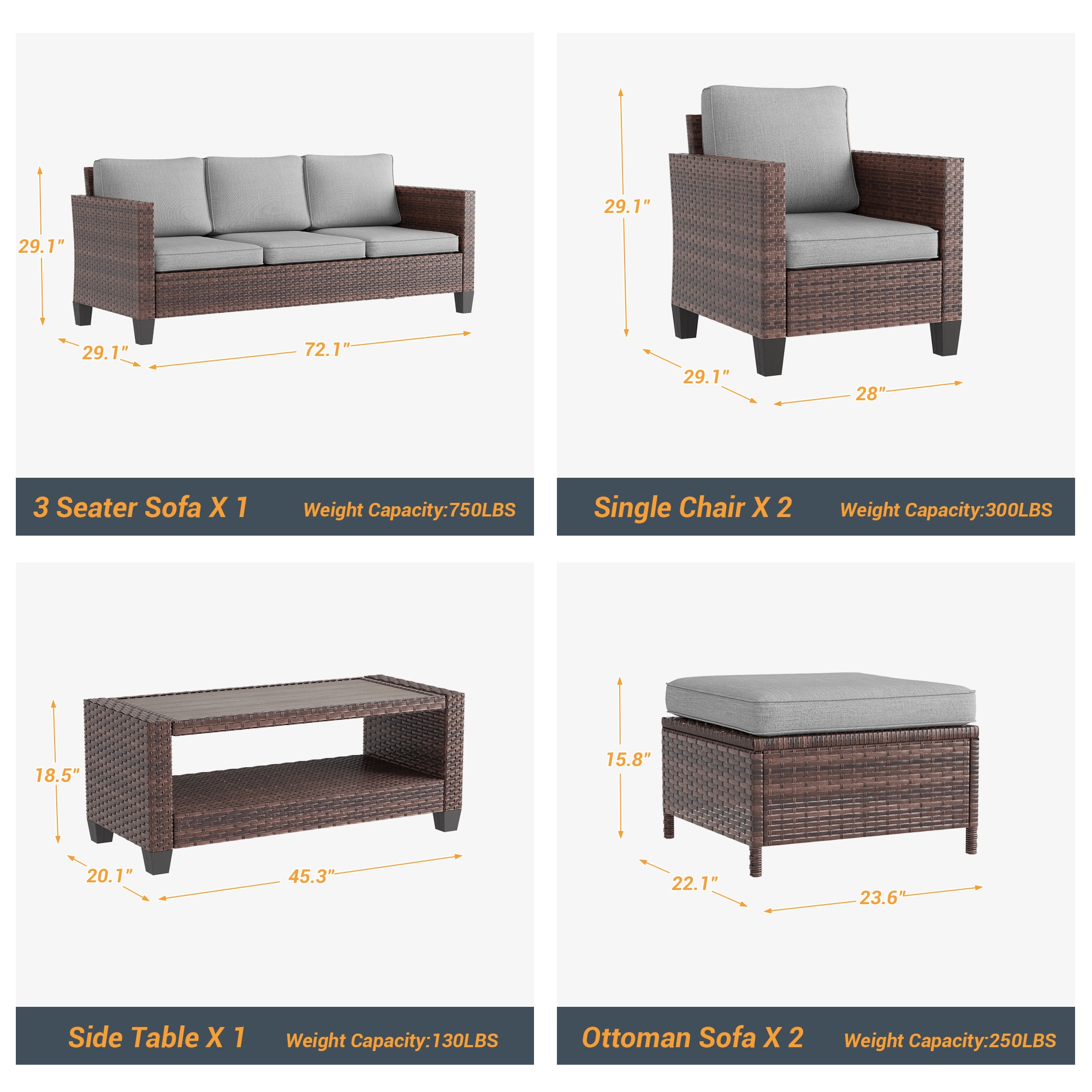 Sonkuki SD-AB-BLY-95T13 Patio-Conversation-Sets - View #2
